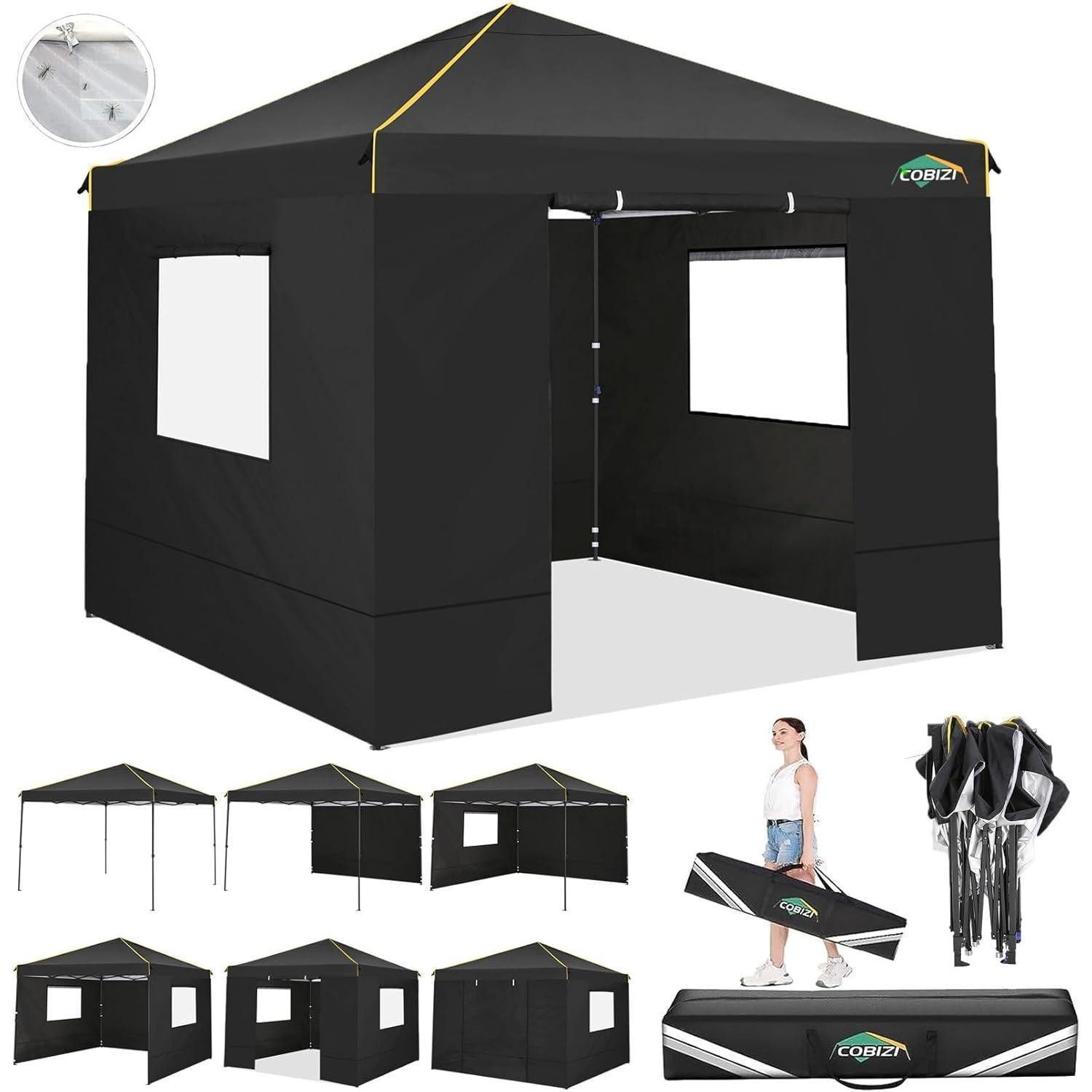 COBIZI Faltpavillon Pavillon 3x3 Wasserdicht Stabil Faltpavillon Profi UV-Schutz