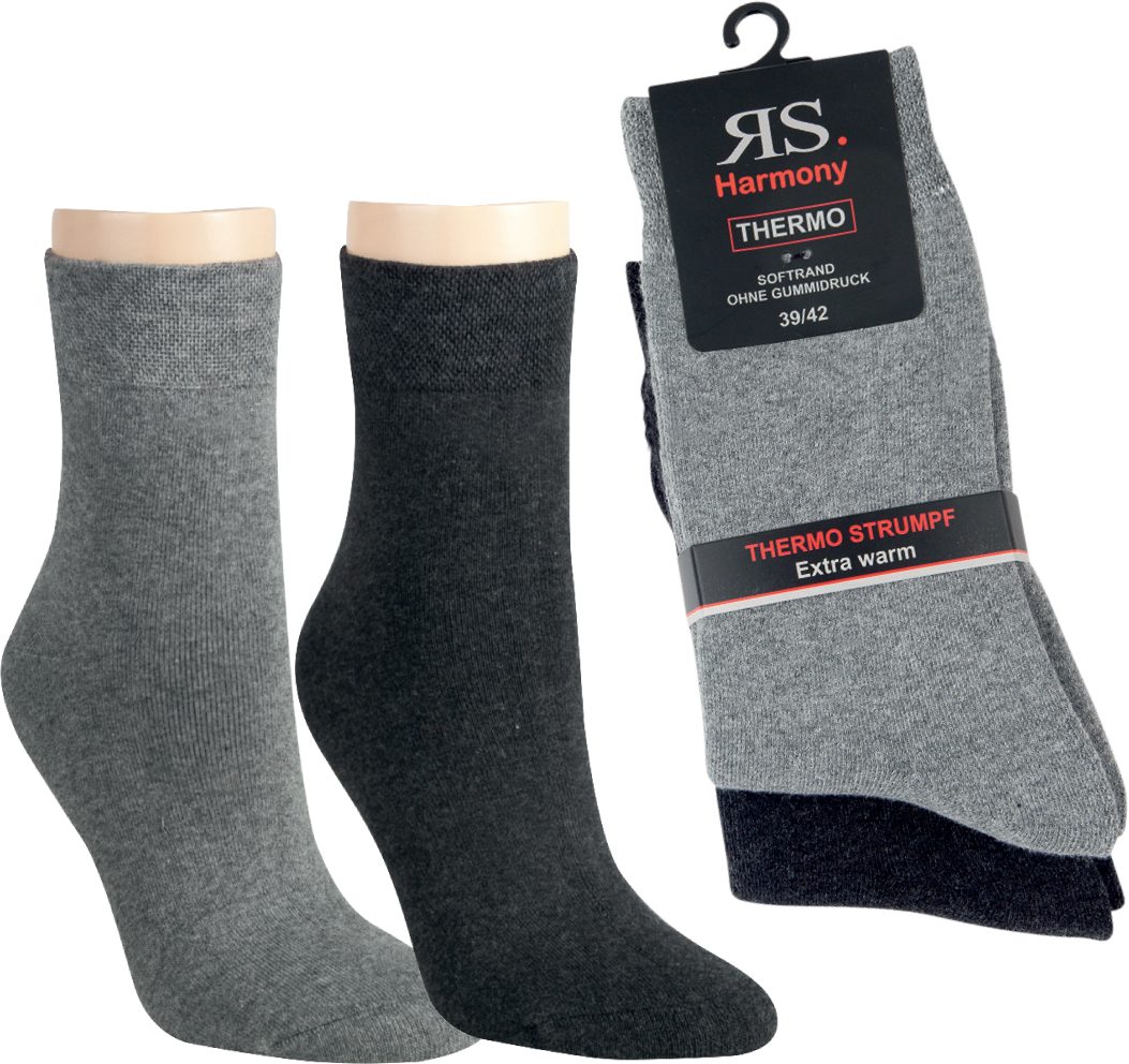 Baumwolle Socken RS Thermosocken Warme Harmony Winter Thermo Frottee Wollsocken (2 Damen THERMO Paar) Softrand