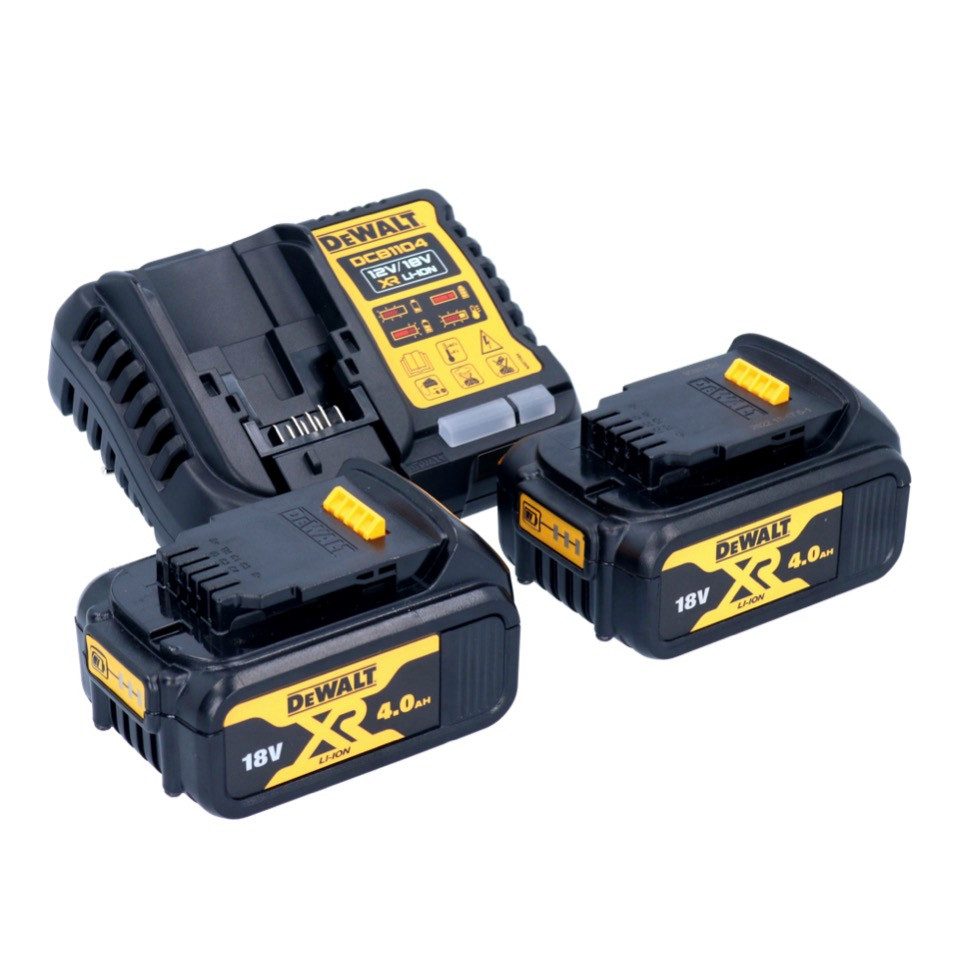 DeWalt DCB 1104 M2 Akku Starter Set 12 V / 18 V 2x Akku 4,0 Ah + DCB 1104 Schnelllade-Gerät