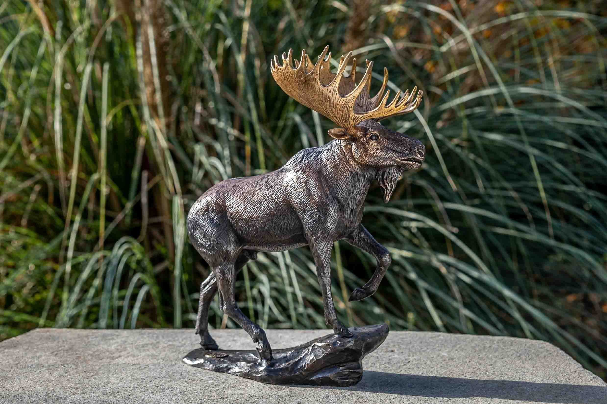 IDYL Dekofigur IDYL Bronze-Skulptur Elch, Bronze – sehr robust – Langlebig günstig online kaufen