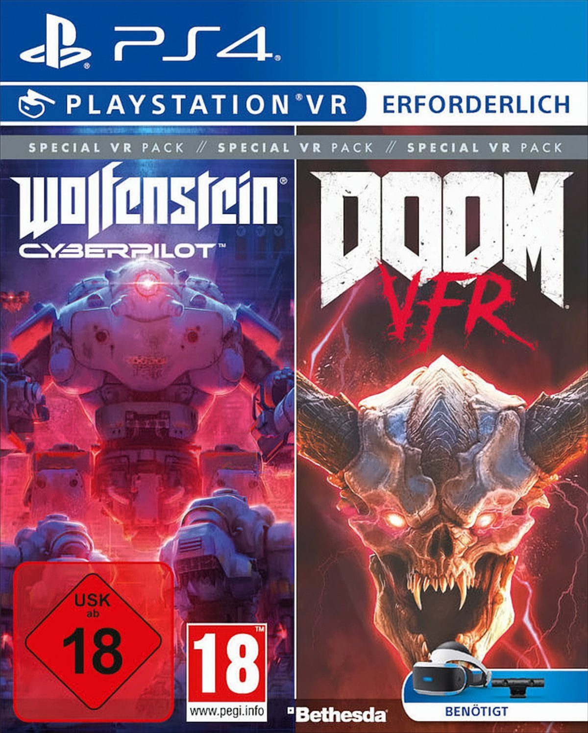 VR Bethestda VR Pack PS-4 Doom VFRWolfenstein Cyberpilot Playstation 4
