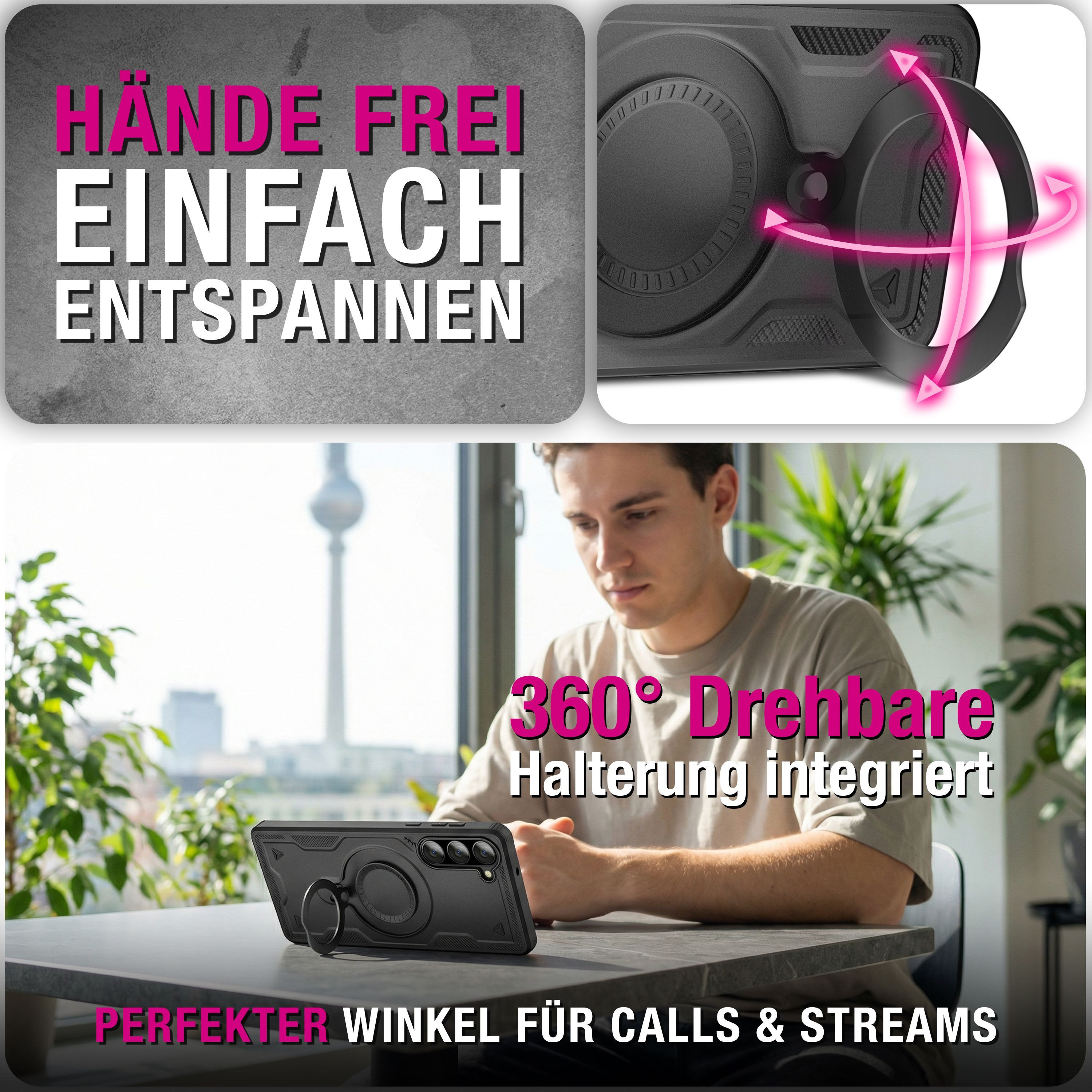 Nalia Smartphone-Hülle Samsung Galaxy A57, STORMGUARD Case - MagSafe kompatibel, Militär-Fallschutz & 360° Ring