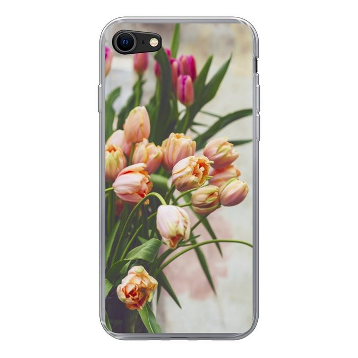 MuchoWow Handyhülle Wälder mit Tulpen Handyhülle Apple iPhone 7 Smartphone-Bumper Print Handy Schutzhülle