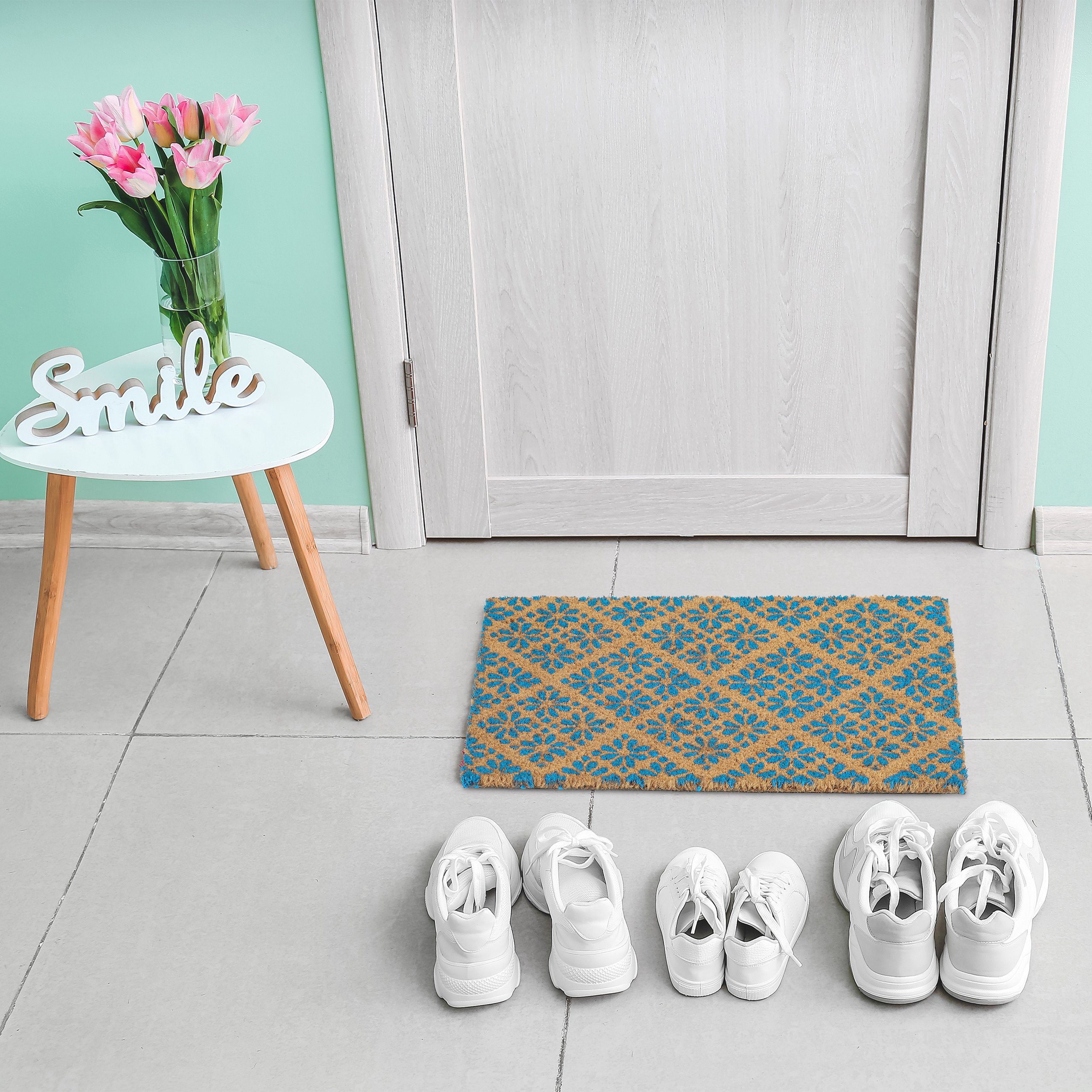 relaxdays Fußmatte im floralen Desig, Höhe: günstig online kaufen