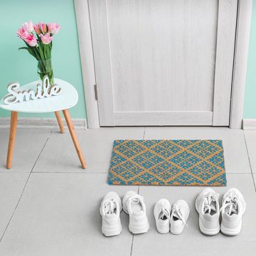 Fußmatte Fußmatte im floralen Design, relaxdays, Höhe: 15 mm