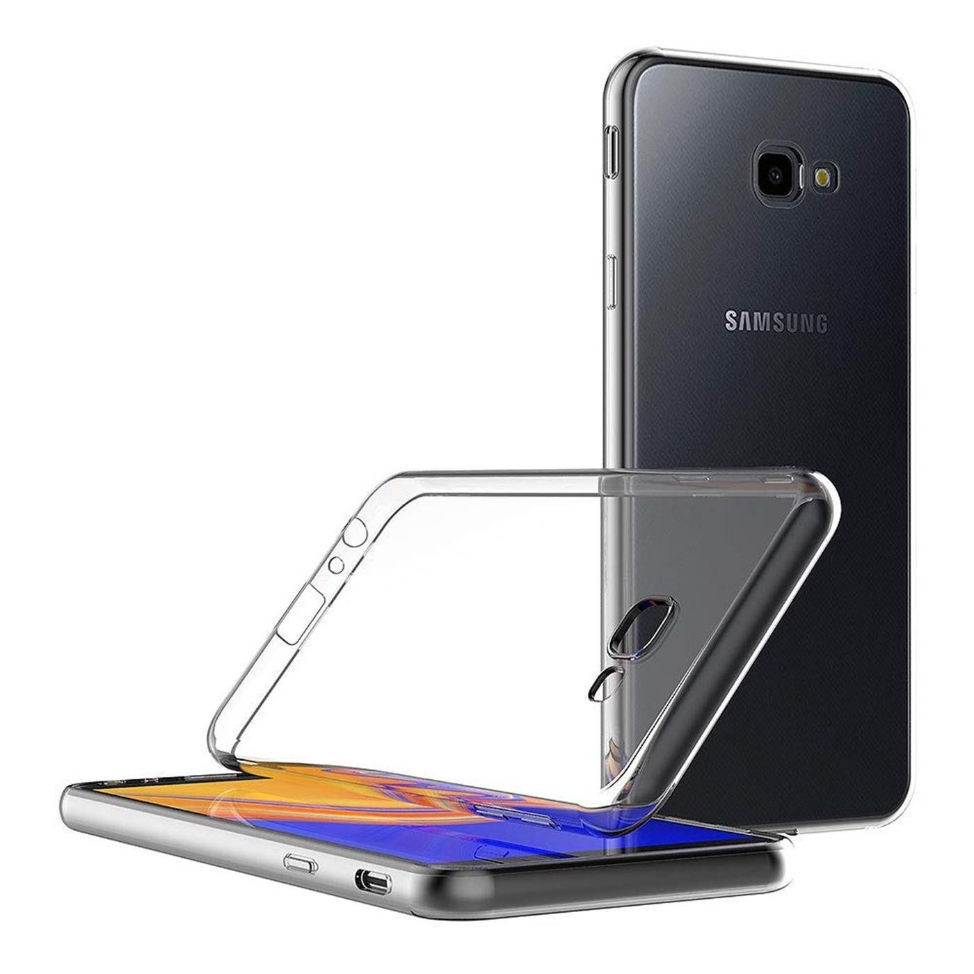 CoolGadget Handyhülle Silikon Handy Hülle Slim für Samsung Galaxy J4 Plus 6 Zoll, dünne TPU Schutzhülle Case in transparent / durchsichtig
