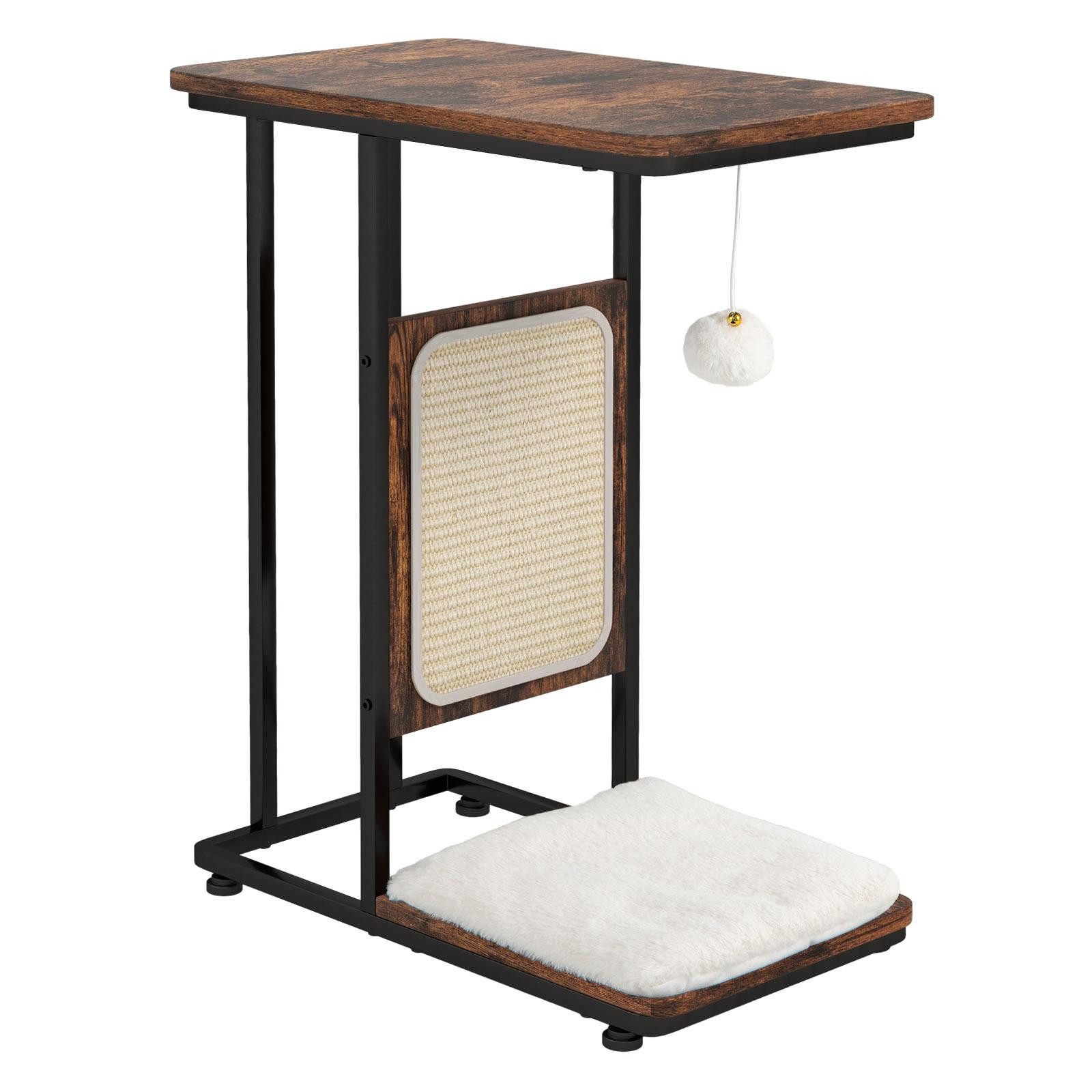 KOMFOTTEU Kratzbaum Beistelltisch, C-förmiger Katzentisch mit Kratzpolster, günstig online kaufen