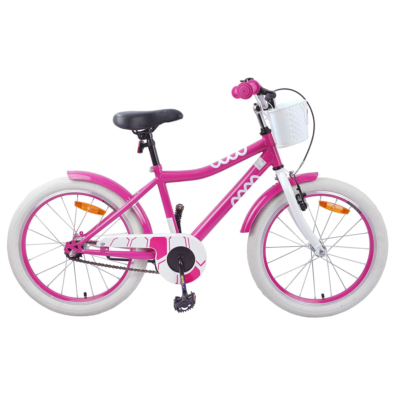 vidaXL Kinderfahrrad 123 x 51 x 78 cm Kinderfahrrad 18 Zoll für 5-7 Jahre alt Rosa