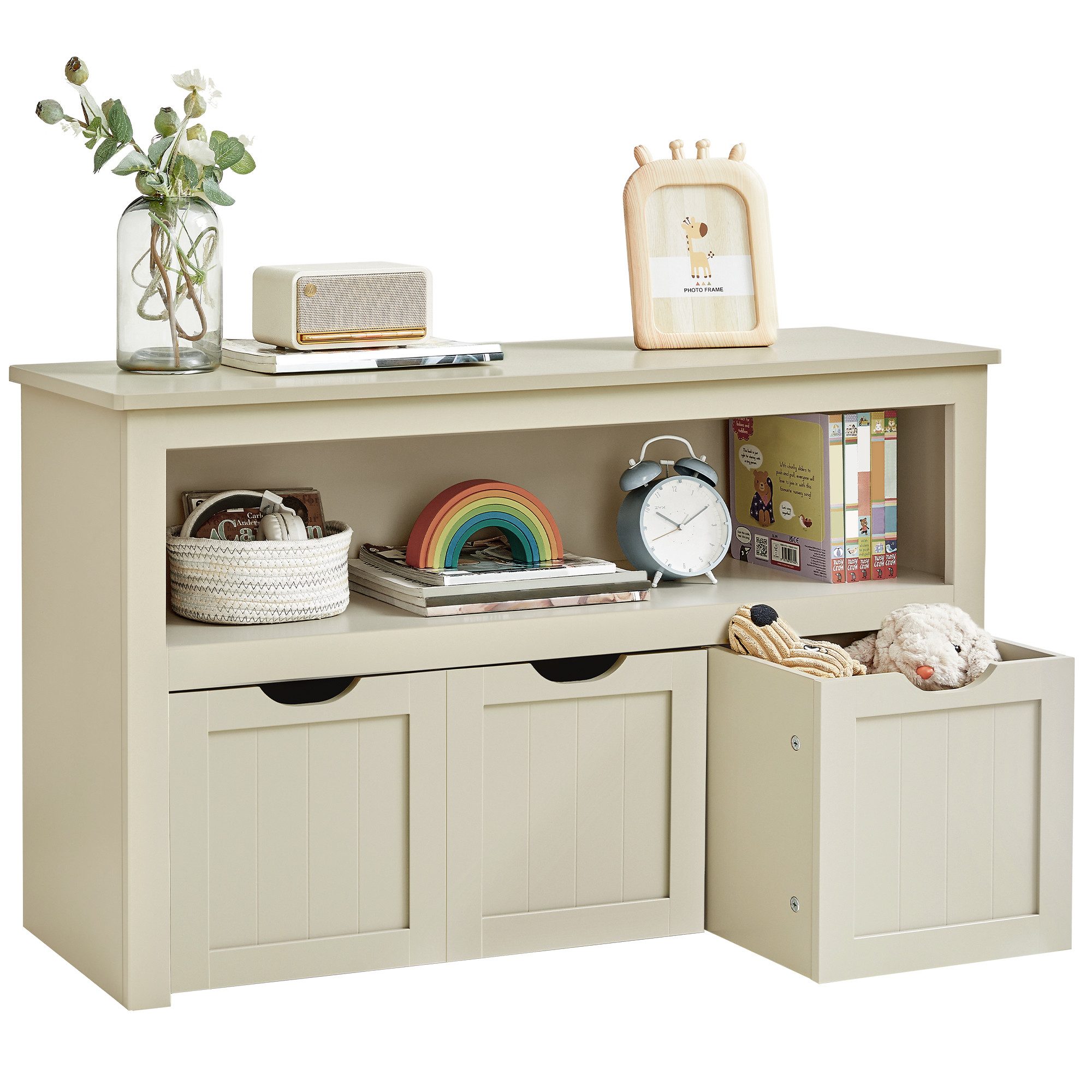 VASAGLE Kinderregal, Bücherregal Kinder, Spielzeugregal, mit Rollen, 30 x 1 günstig online kaufen