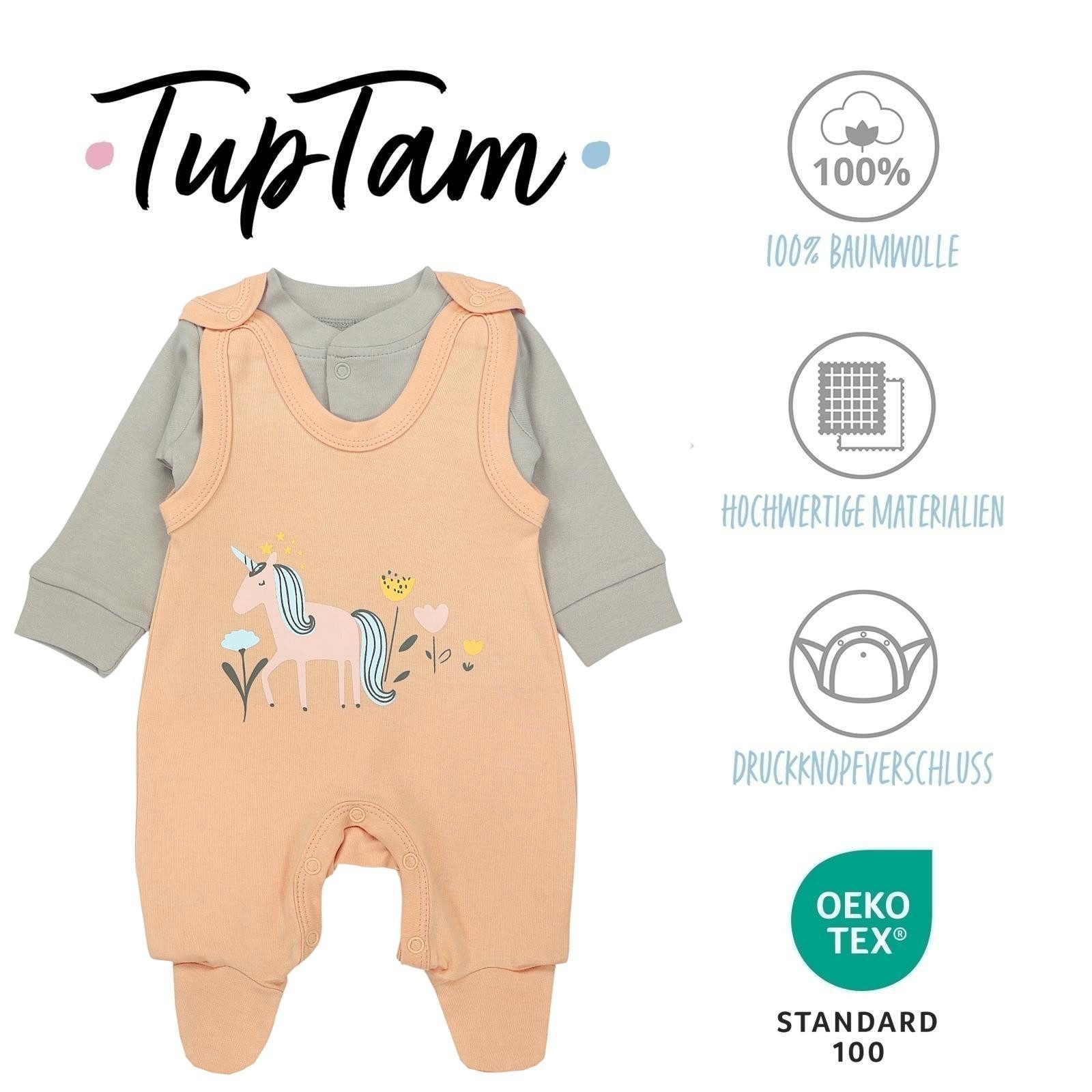 TupTam Strampler TupTam Baby Mädchen Jungen Strampler mit Langarmshirt Aufdruck Spruch