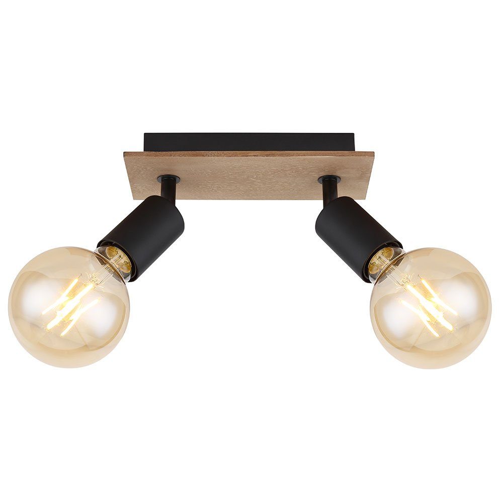 Leuchtmittel Holzlampe LED Spot 2 inklusive, Deckenspot, nicht Deckenleuchte Flammig Lampe etc-shop