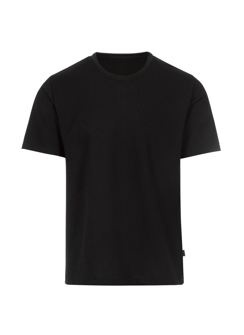 Trigema schwarz T-Shirt TRIGEMA Piqué-Qualität T-Shirt in