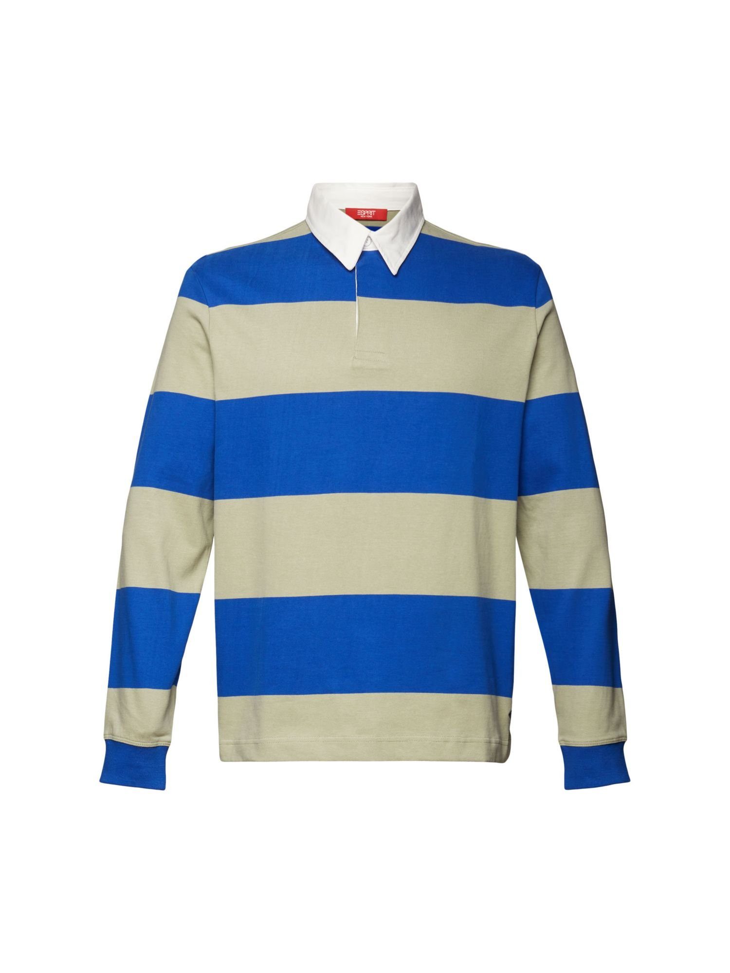 Langarm-Poloshirt BRIGHT Esprit Rugbyhemd BLUE Gestreiftes