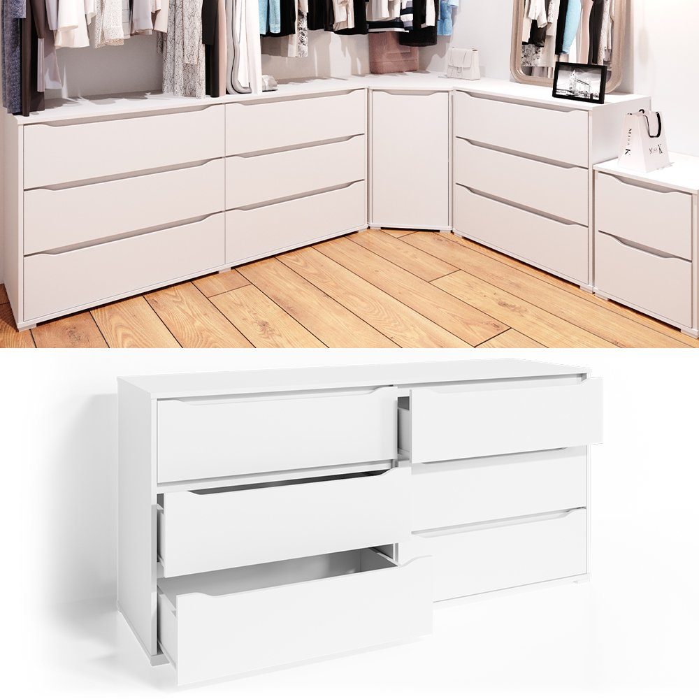 Vicco Kommode Ruben, Weiß, 160 x 78 cm (1 St)