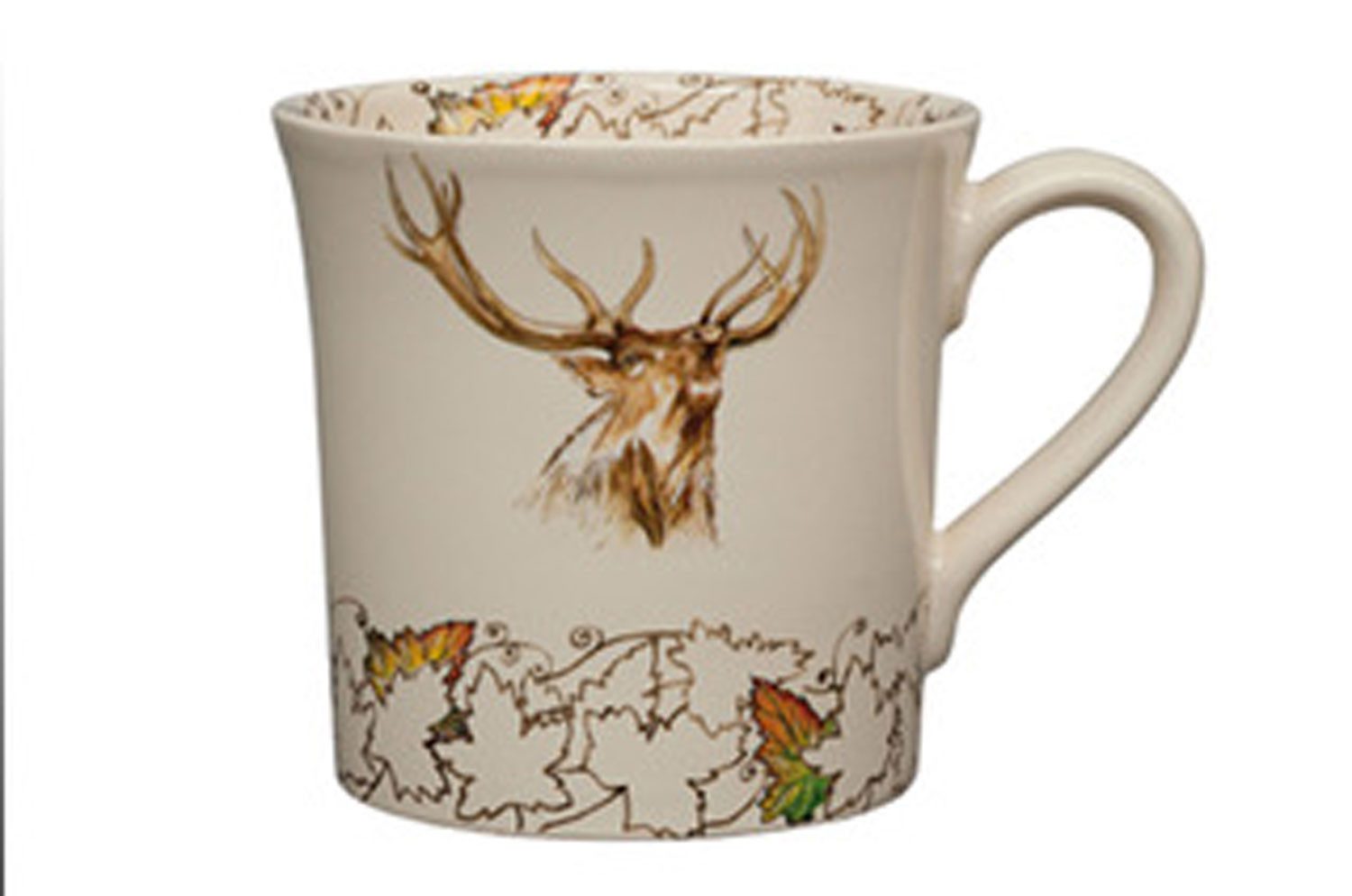 Steinnacher Bärbel Tasse Beige Tasse Hirsch im Landhausstil H-9,5-0,35L, 2-tlg.