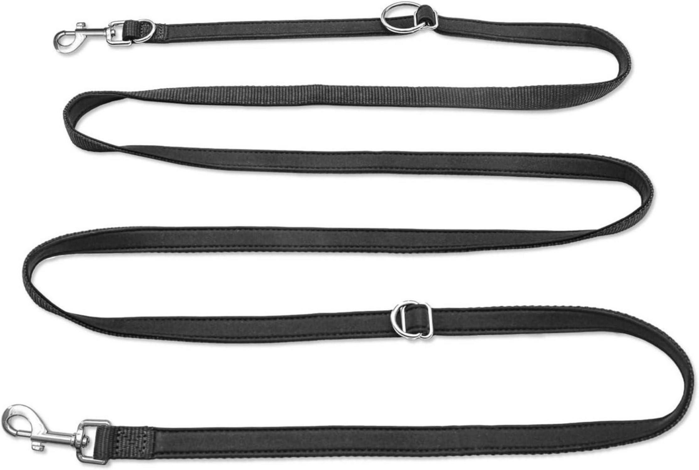 Hunde-Halsband Hundeleine 3M Verstellbare Schleppleine 2 Karabiner Schwarz
