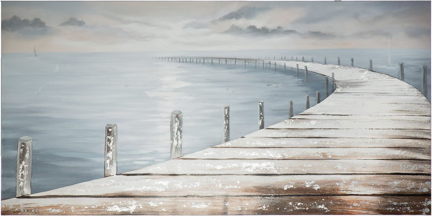 GILDE Leinwandbild Bild rechteckig Steg, Strandbilder (1 St)