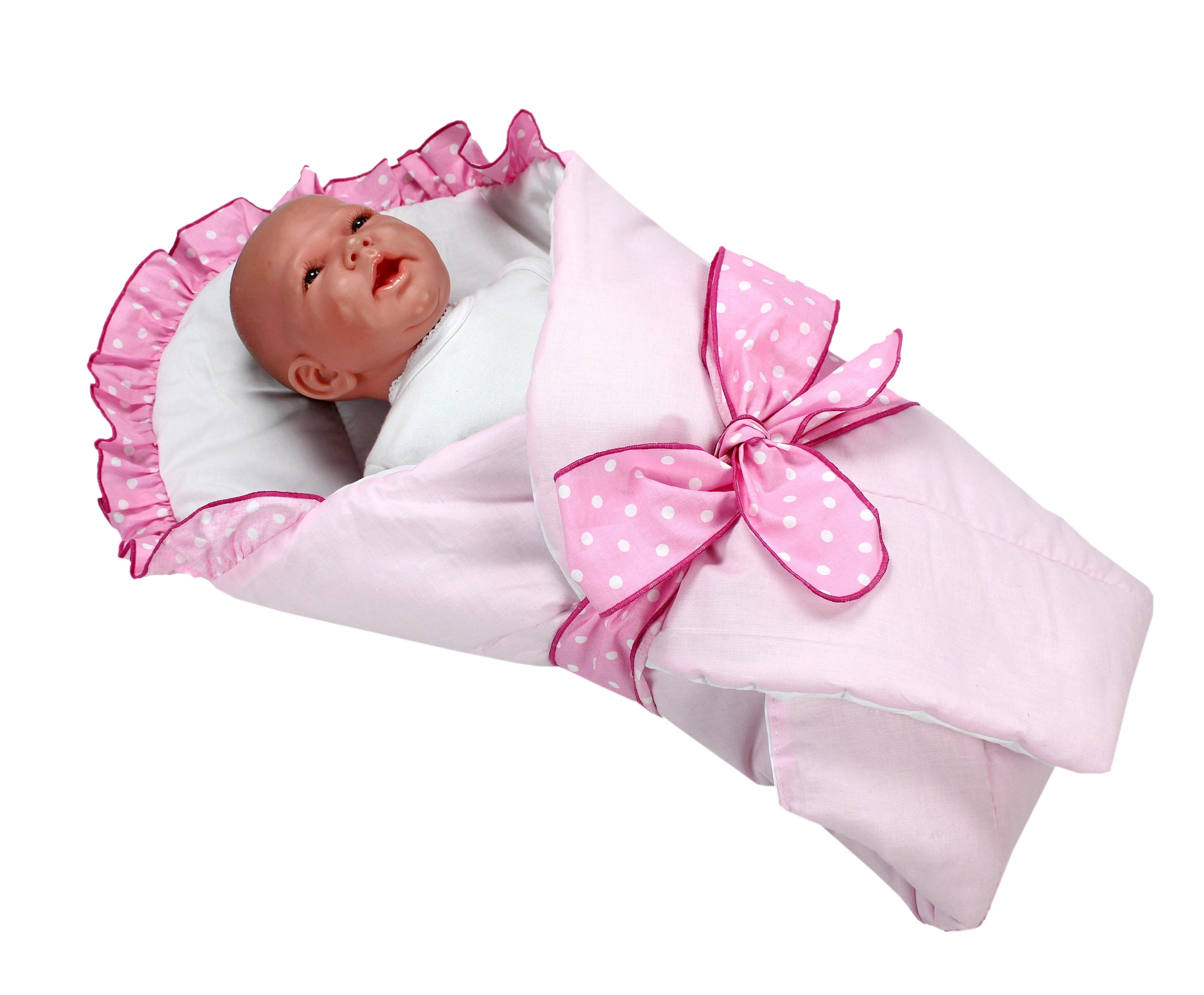 Einschlagdecke Unisex Baby mit Einschlagdecke TupTam Schleife, TupTam Rosa