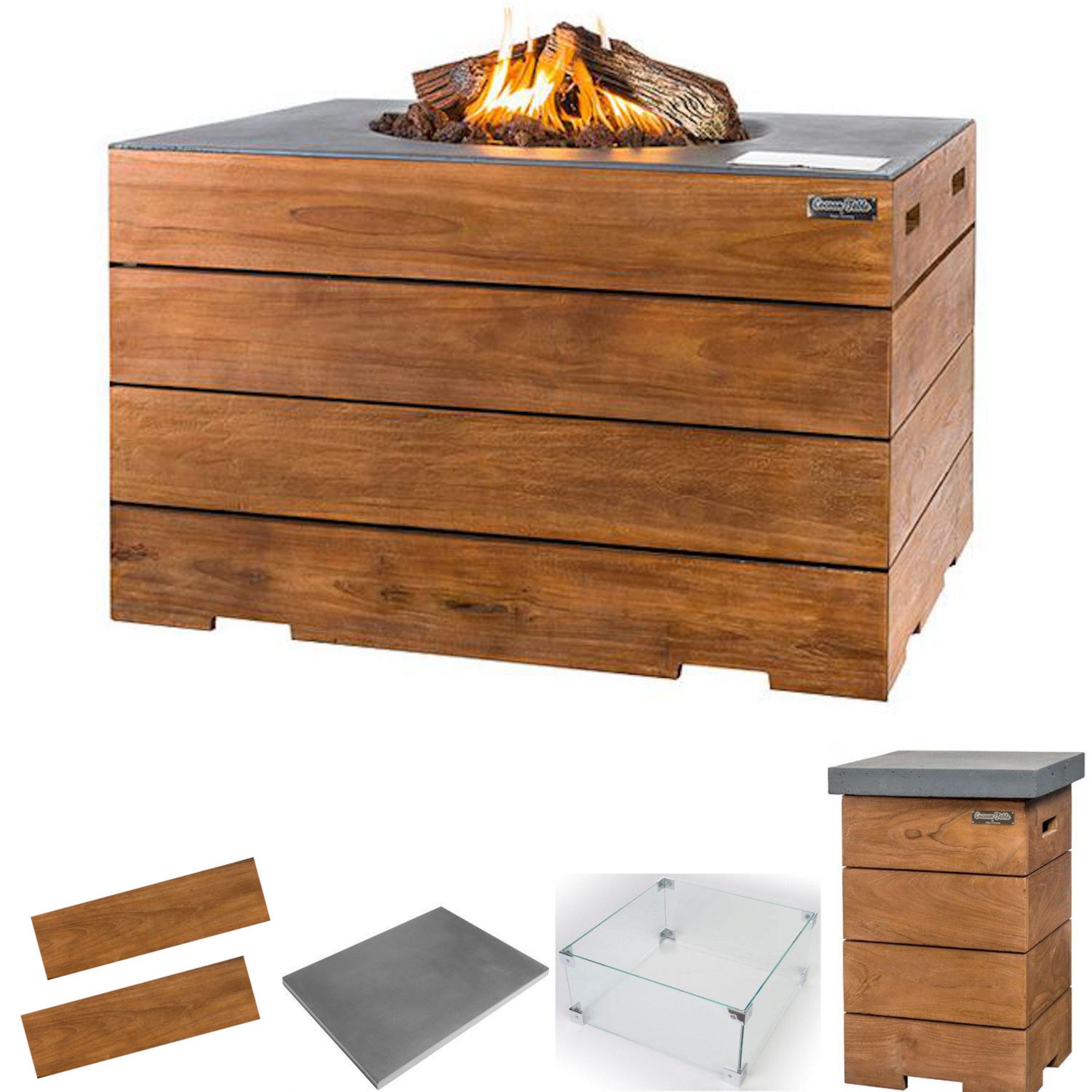 Happy Cocooning Feuertisch Happy Cocooning Mania Feuertisch Komplettset Lounge&Dining 19,5 kW