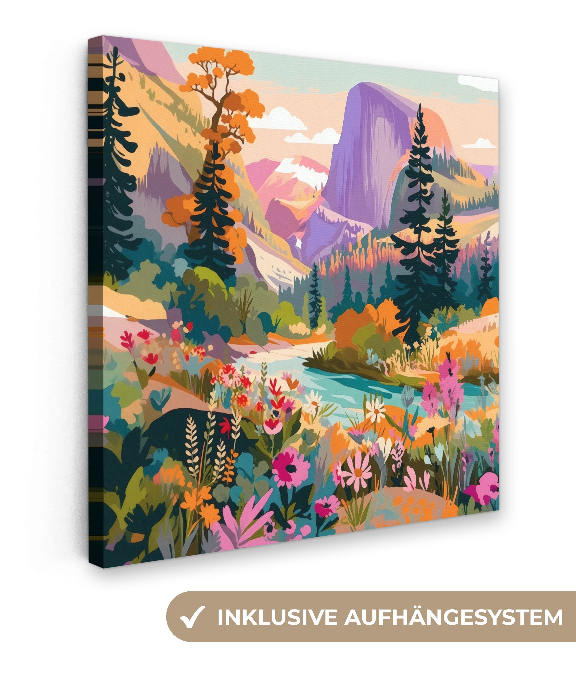 OneMillionCanvasses® Leinwandbild Fluss - Tal voller günstig online kaufen