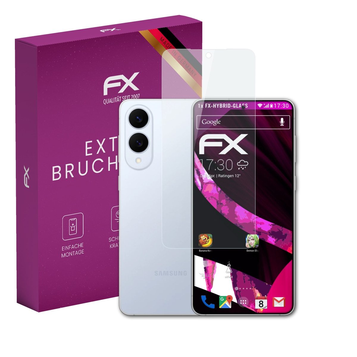 atFoliX Schutzfolie Panzerglasfolie für Samsung Galaxy S25 Edge, Ultradünn und superhart