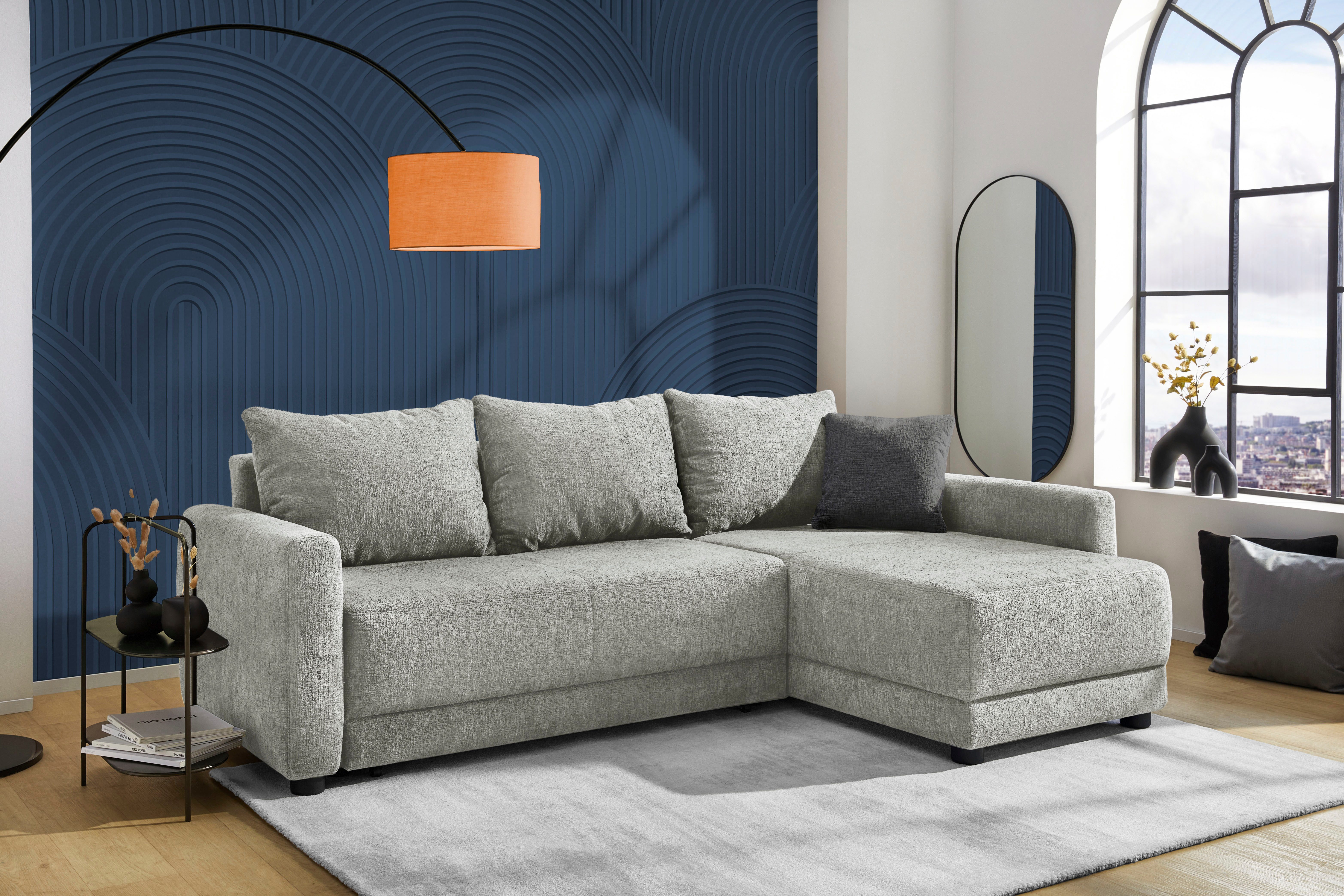 Jockenhöfer Gruppe Ecksofa Venezia L-Form, B: 234 cm, mit Schlaffunktion, Bettkasten & Zierkissen