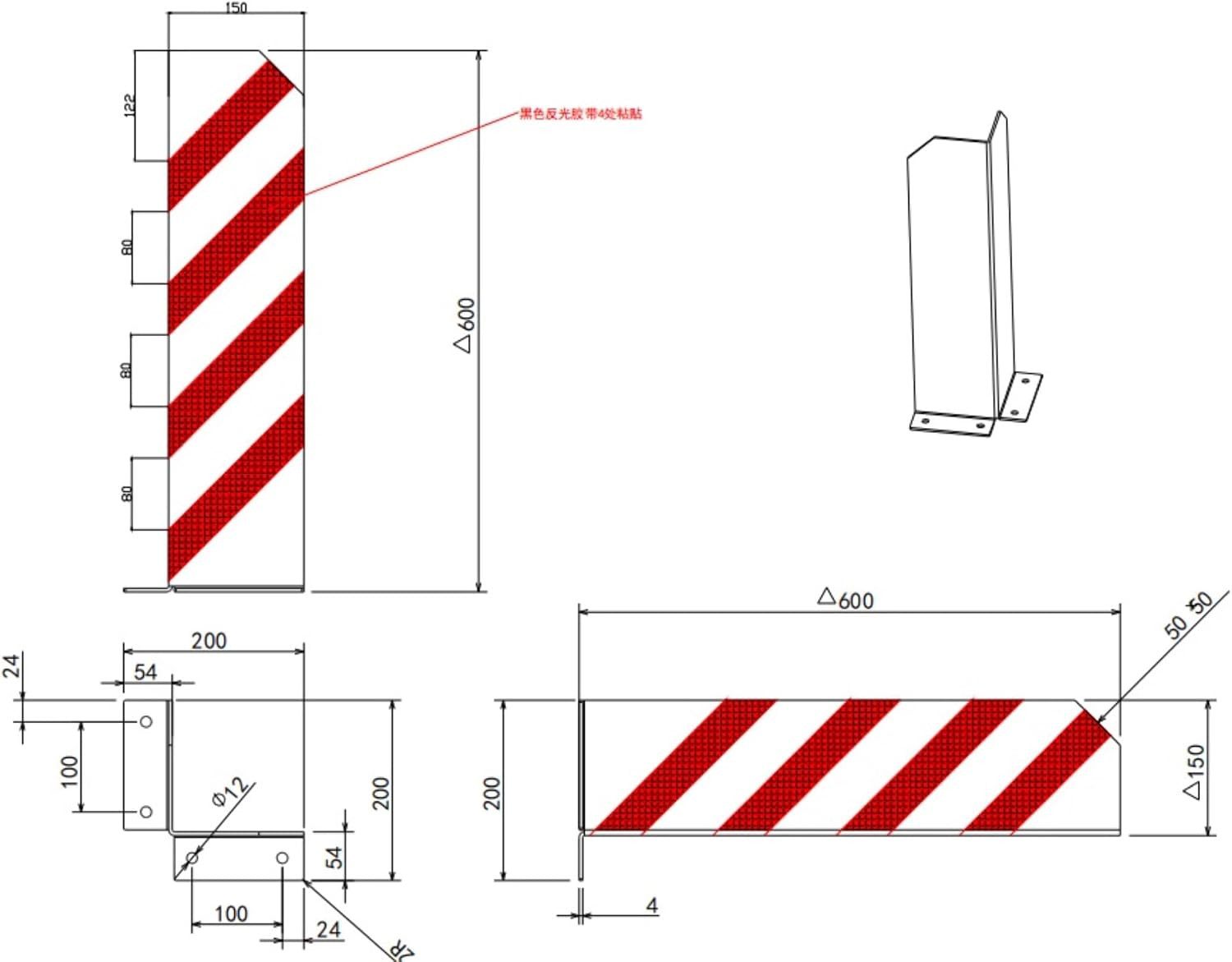 TK Gruppe Schutzpolster Eckschutz Winkel Stahl - Rammschutz Anfahrtschutz Lagerschutz (1x Eckschutz), Sichtbarkeit