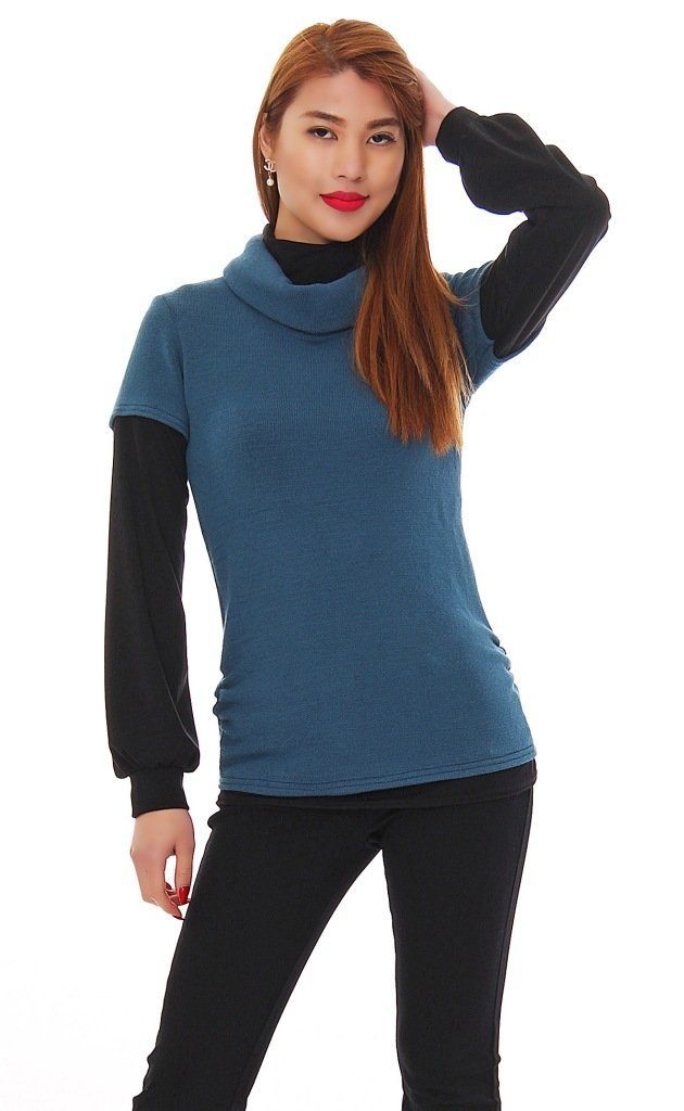 Mississhop Rollkragenpullover 2 in 1 Optik günstig online kaufen