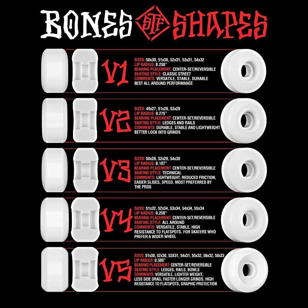 Bones Skateboard Bones 100's OG V5 Sidecut Skateboard Rollen 54mm 100a schwarz/grün