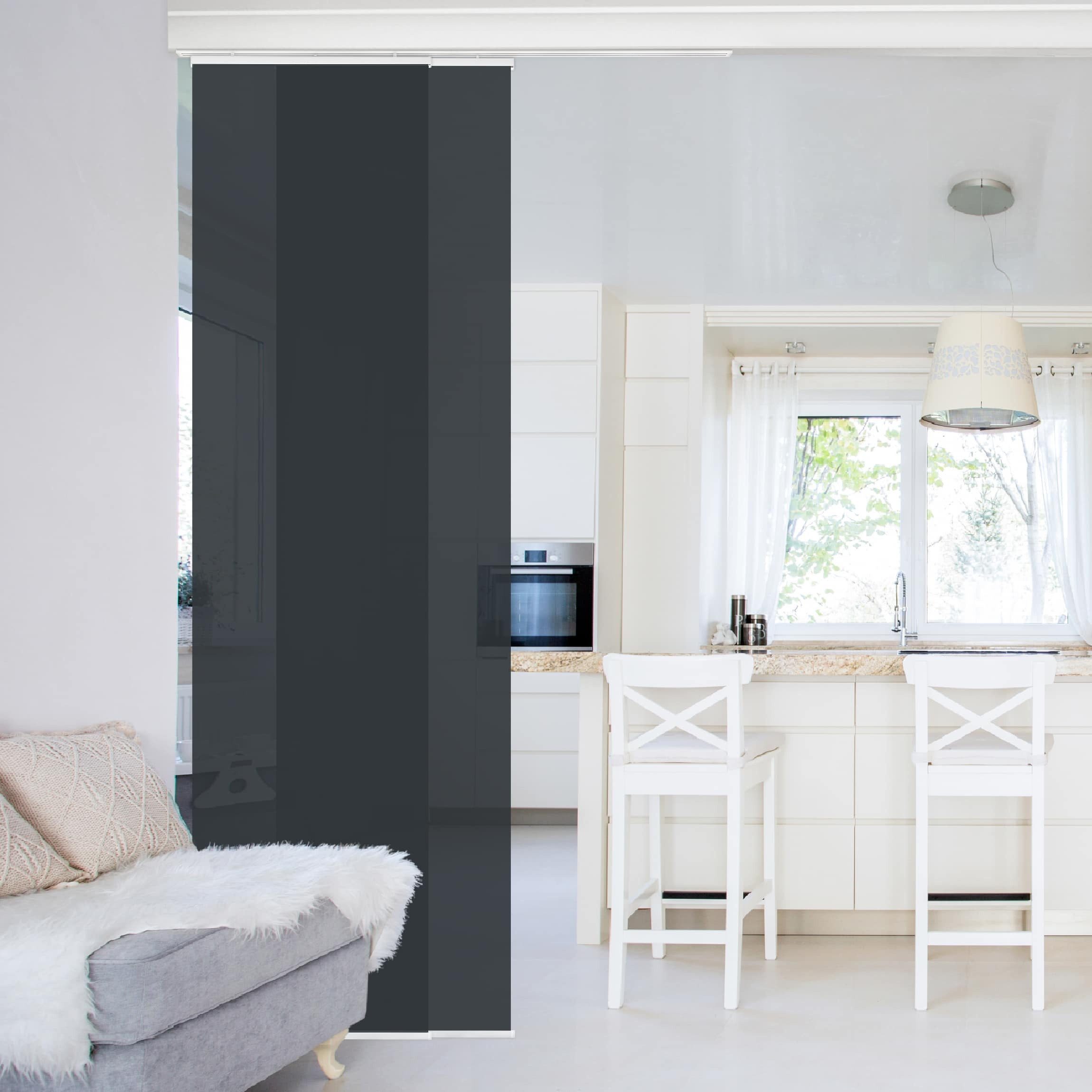 Bilderdepot24 Schiebegardine modern Flächenvorhang blickdicht Mondgrau, günstig online kaufen