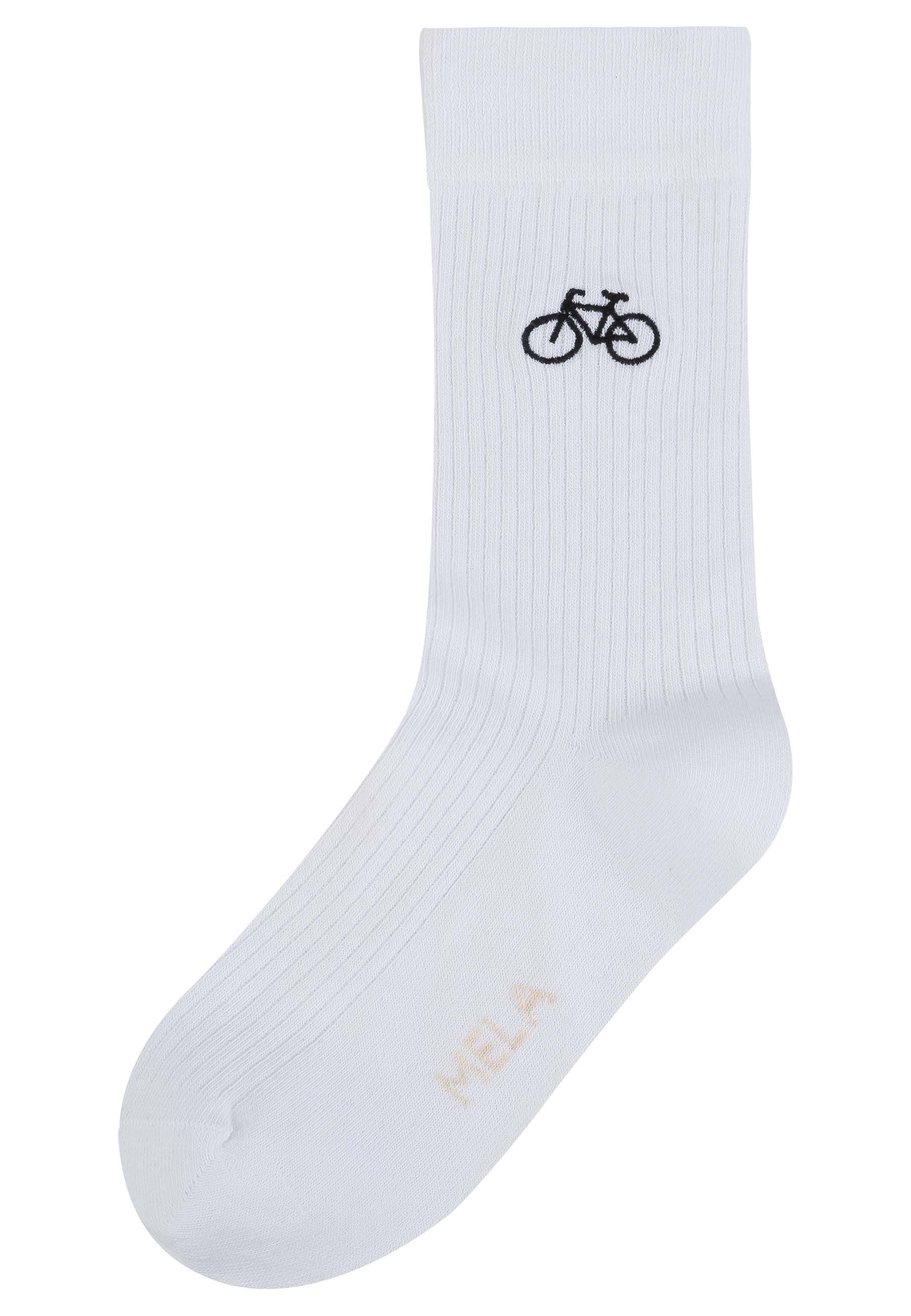 MELA Socken Gerippte Socken Stickerei 1 Paar Ohne Polyester & Polyamid. Das günstig online kaufen