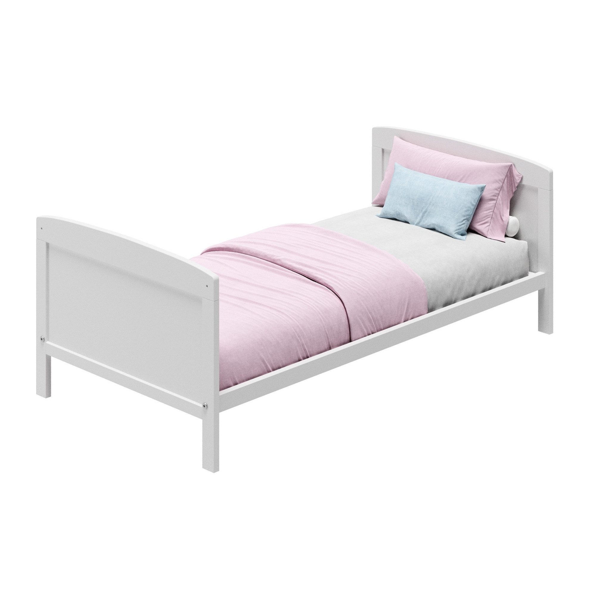 Kids Collective Babybett Kinderbett 60x120/70x140 cm umbaubar zu höhenverstellbares Lattenrost, 60x120 cm, Weiß mit Matratze von Geburt bis 3. Lebensjahr