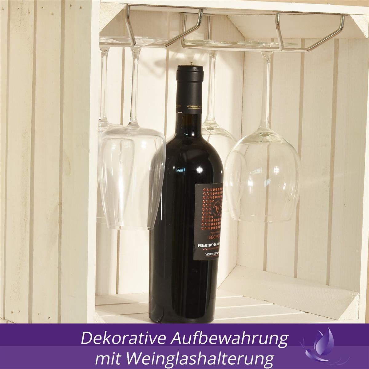 CHICCIE Weinregal Weinregal Wino Set aus Holz - Weiß Komboset Wandregal Fla günstig online kaufen