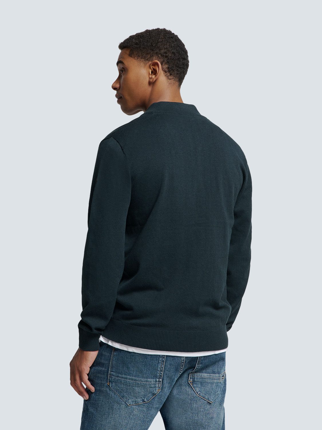 NO EXCESS Rundhalspullover No Excess Zweifarbige Strickjacke von Timeless B günstig online kaufen