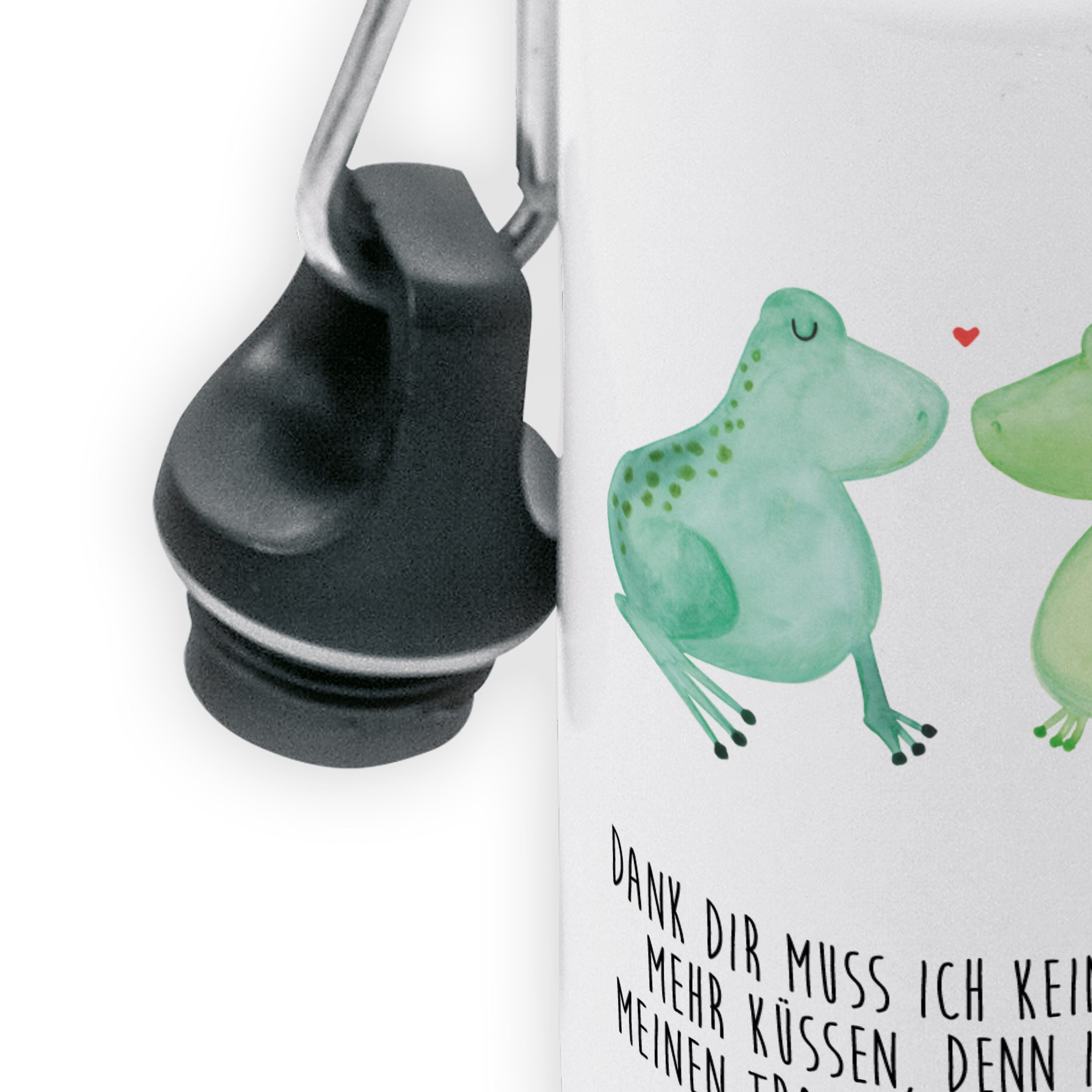 Mr. & Mrs. Panda - Freundin, Geschenk, Frosch Liebesbeweis, Trinkflasche Liebe - Heiratsantrag Weiß