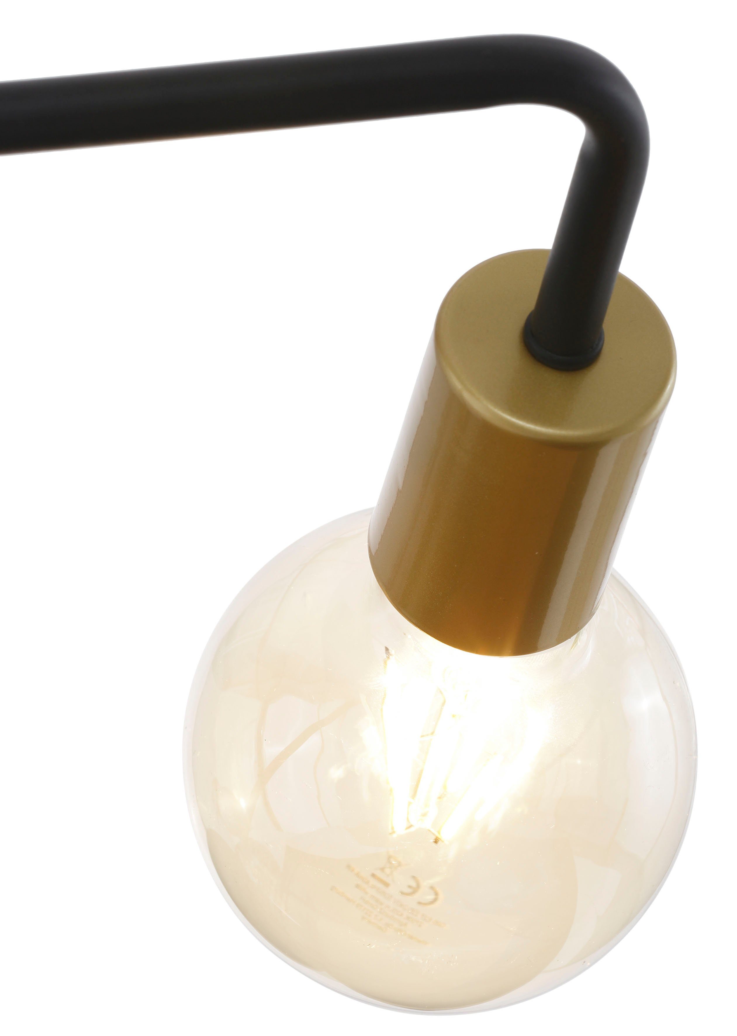 Jarla, Leonique Leuchtmittel, mit Fassungen, Tischleuchte Tischlampe ohne 42 Höhe goldfarbenen/schwarzen cm schwarz/goldfarben