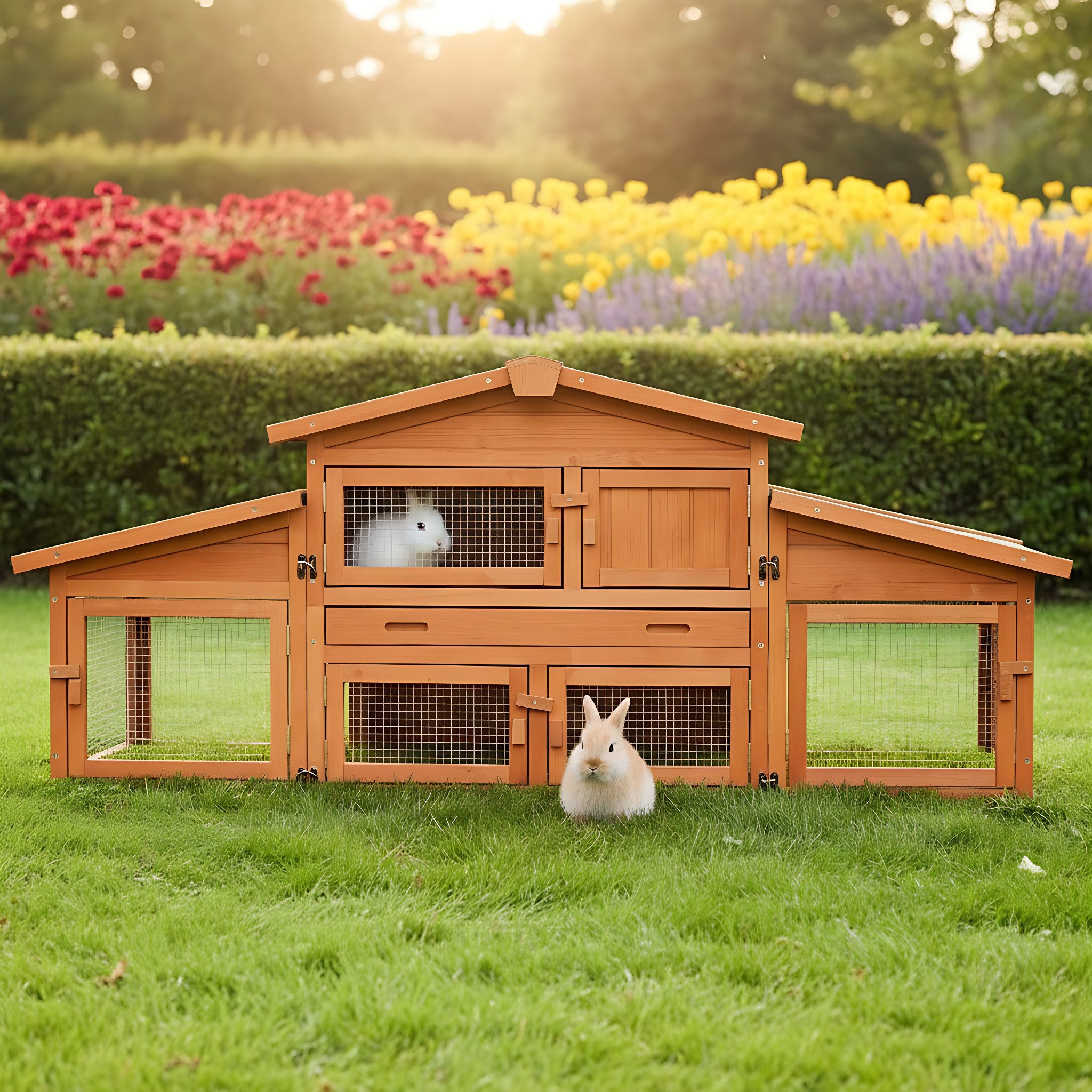 Zooprinz Kleintierstall König XXL mit Doppelauslauf 180x72x62 cm (BxHxT), B günstig online kaufen