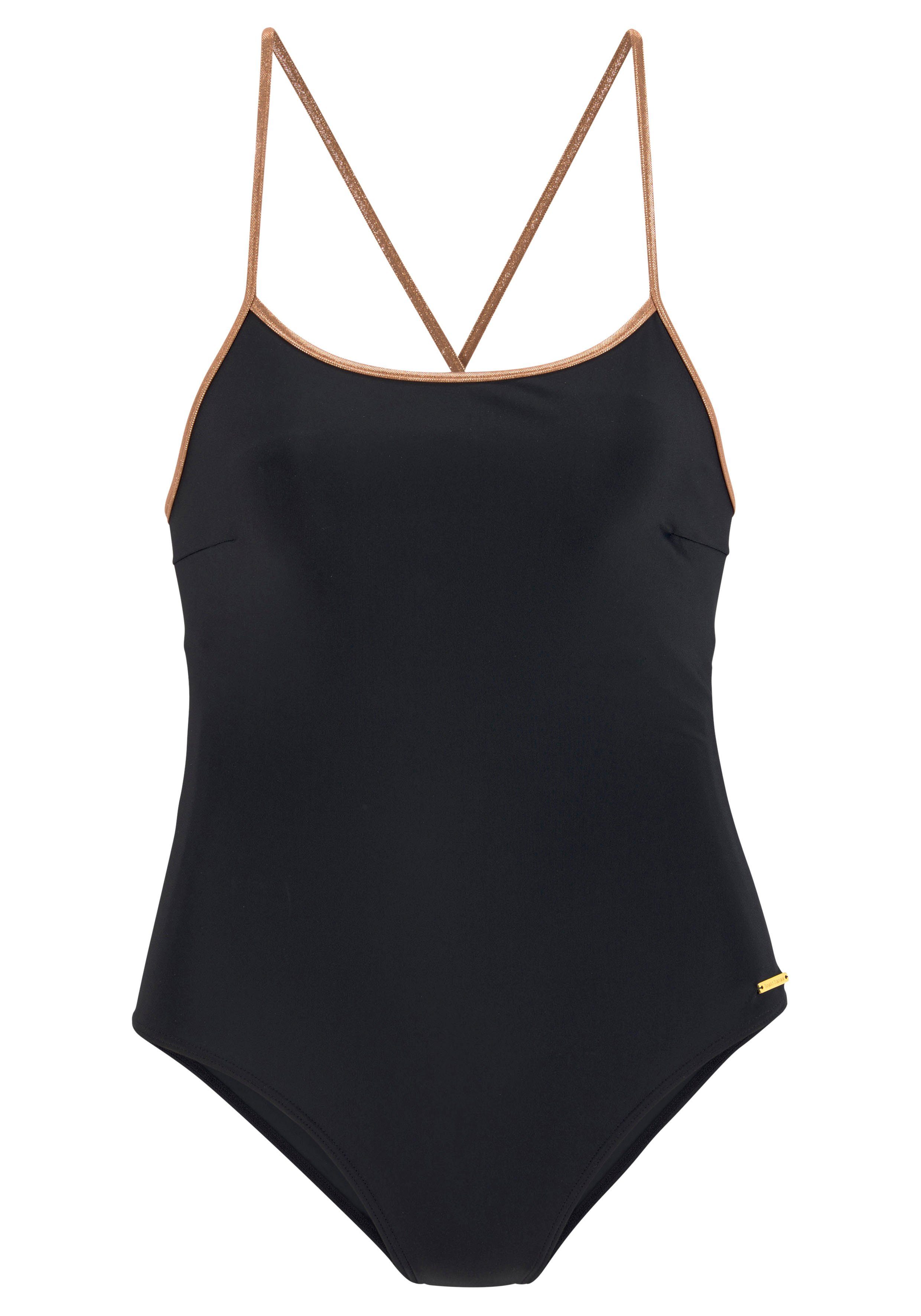 Bruno Banani Badeanzug mit kupferfarbener Paspel. € 69,99