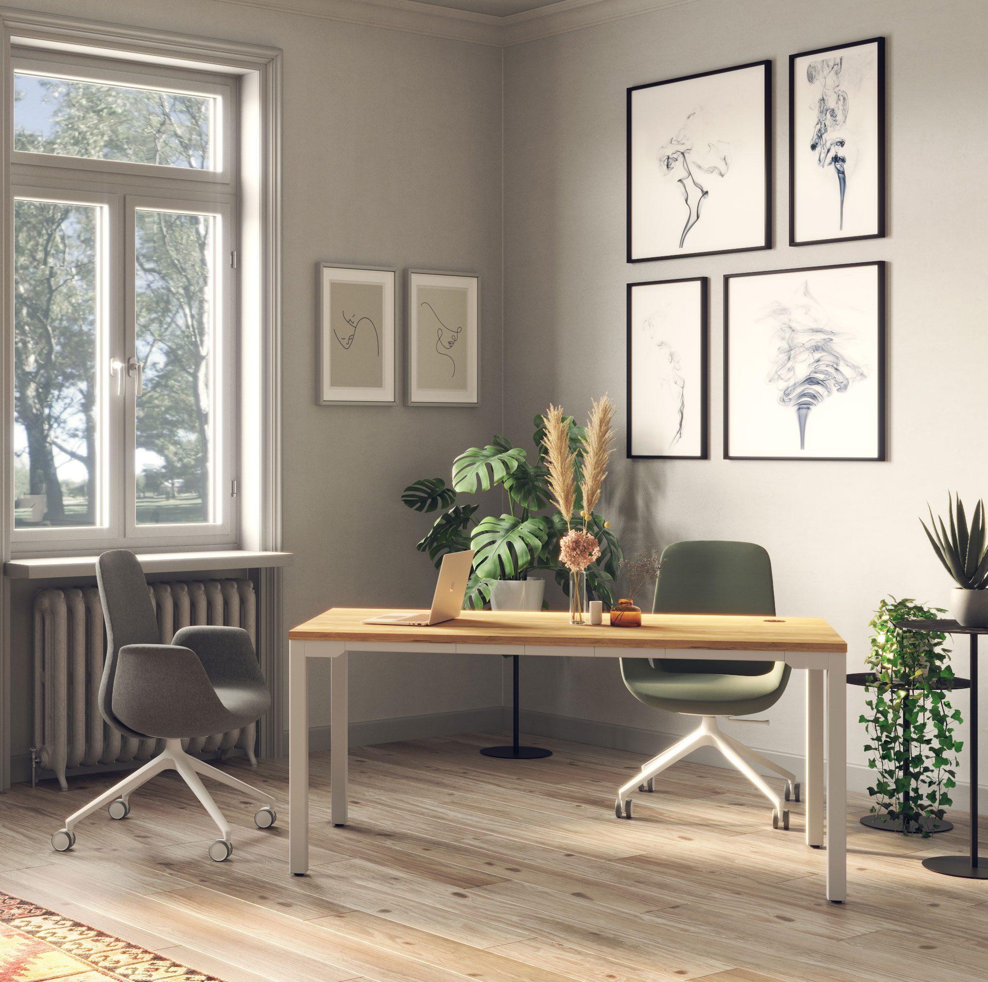 ASSMANN Büromöbel Schreibtisch Piacetta (140x80cm Weiß Kollisions-Schutz 4-fach-Motorik Einfachhub, einfache Montage, für Büro und Homeoffice), TÜV-zertifiziert, Blauer Engel, 5 Jahre Herstellergarantie