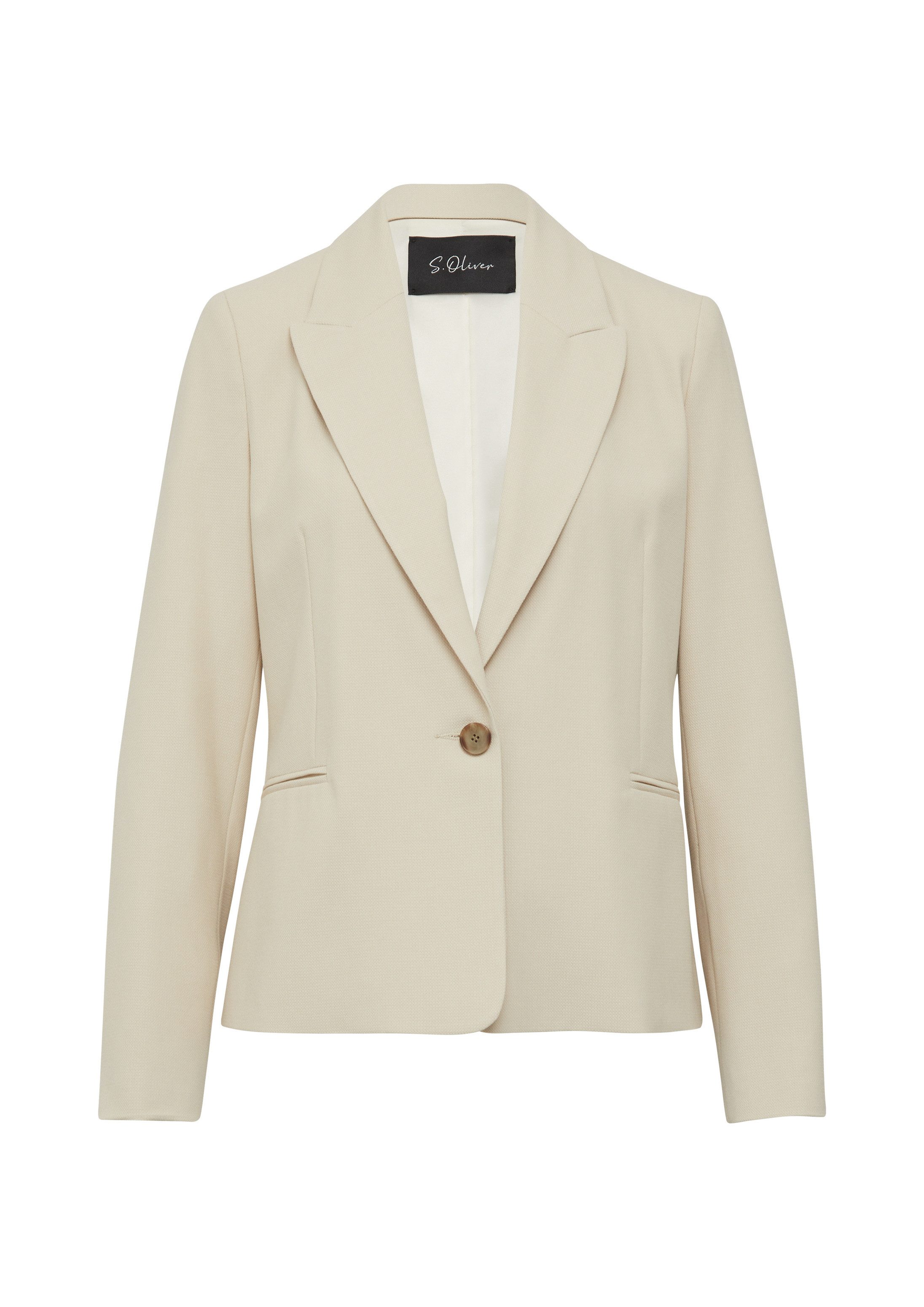 s.Oliver Jackenblazer Indoor-Blazer Antaillierter Blazer aus Waffel-Piqué