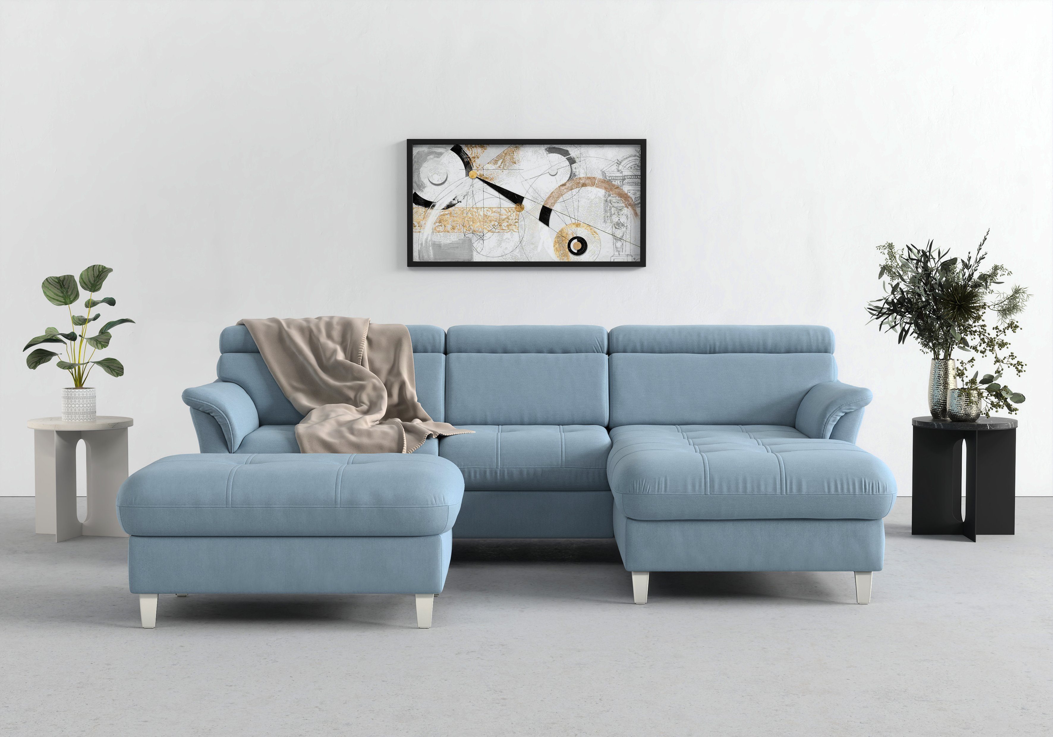 sit&more Ecksofa Marano, Bettfunktion, Kopfteilverstellung, wahlweise inklusive mit Bettkasten