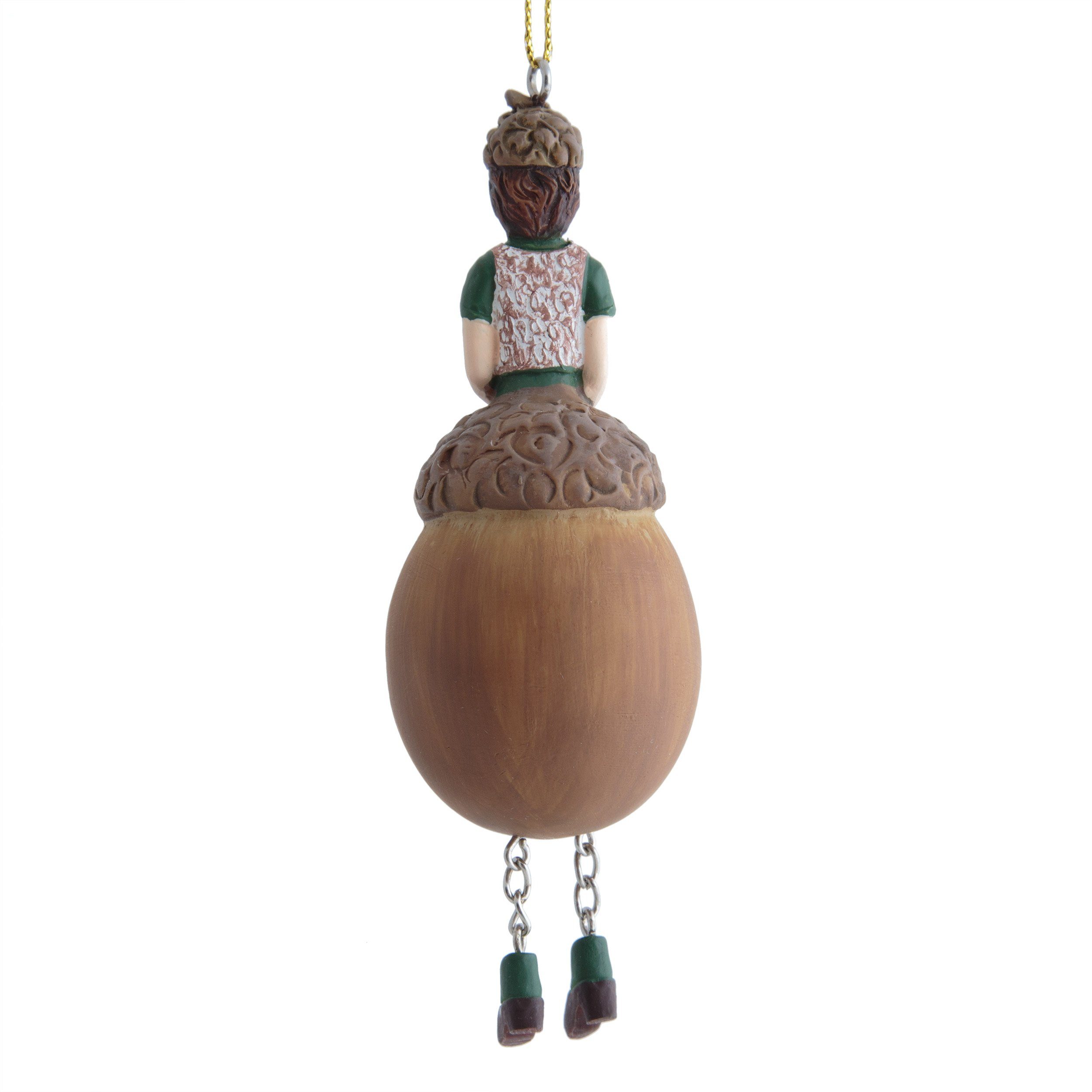 ROSEMARIE SCHULZ Heidelberg Dekofigur Blumenmädchen Eichel Dekohänger Weihnachtsdeko Deko-Objekt, Handbemalte Figur aus Polyresin – Bild 3 von 5