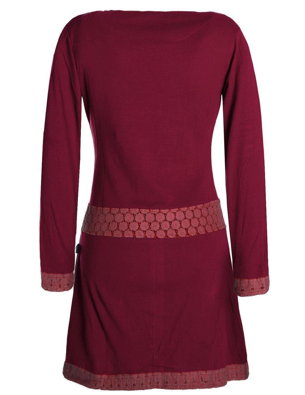 Vishes Tunikakleid Langarm Shirt Kleid Jersey Hippie Blumen Sidebag Boho, G günstig online kaufen