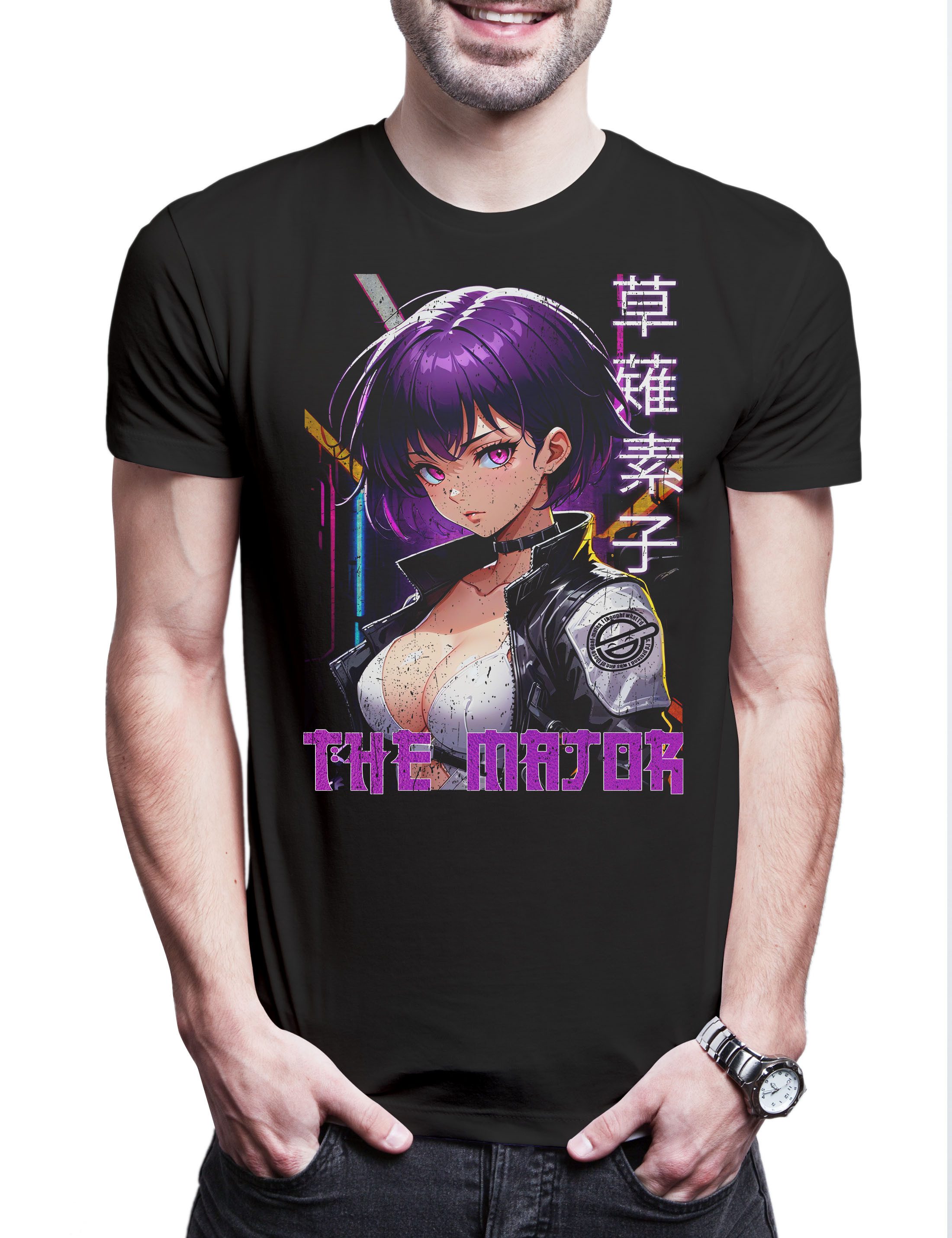 Urban Backwoods Print-Shirt The Major Herren T-Shirt The Shell Koukaku In Kidoutai Ghost Batou (1-tlg) Major Motoko Togusa Kusanagi