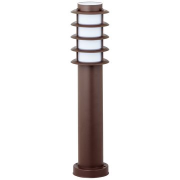 Lightbox Außen-Stehlampe, ohne Leuchtmittel, Außen Sockellampe, 51cm Höhe, Ø 12 cm, E27, max. 20W, IP44, rostfarben