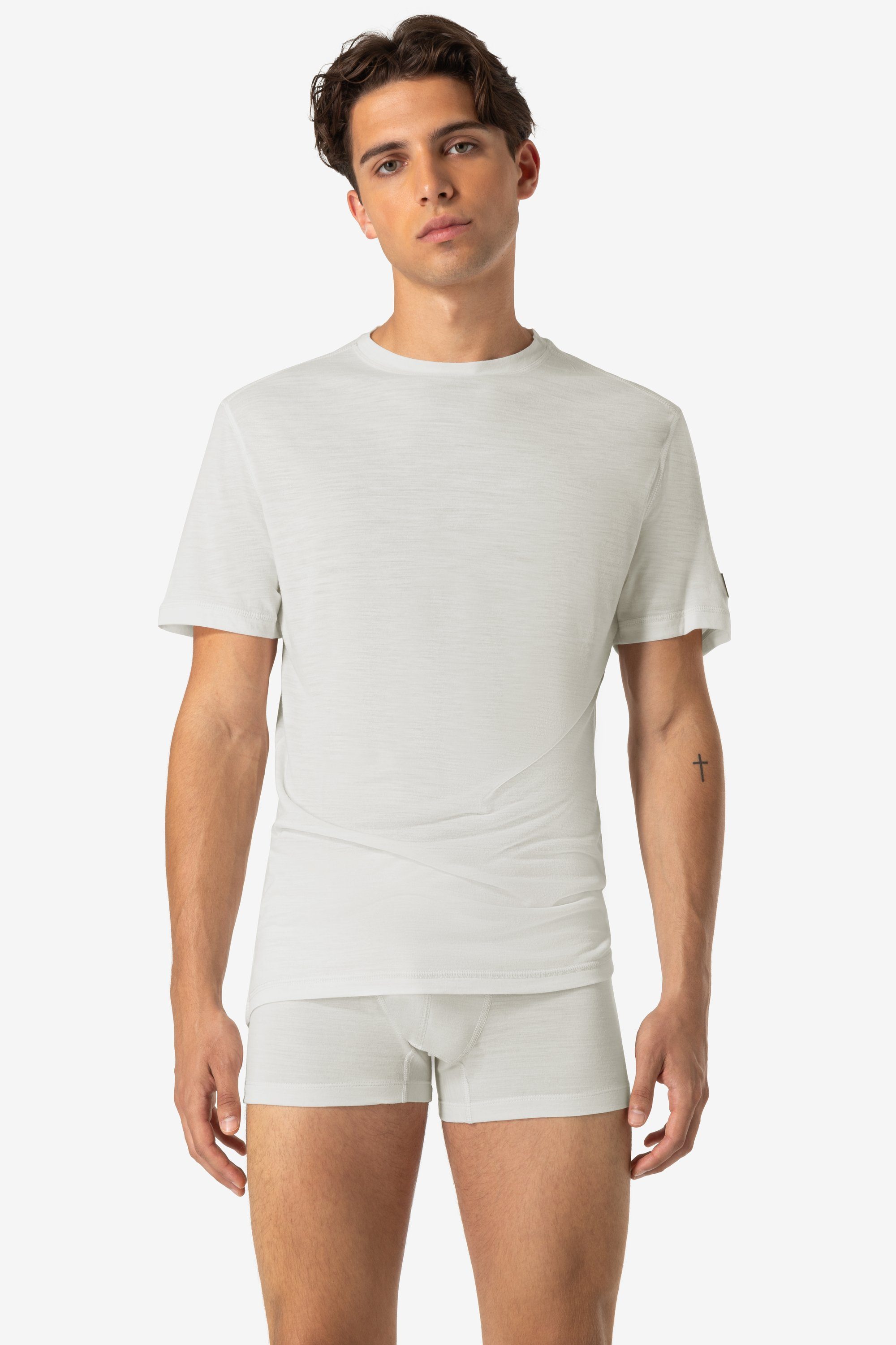 SUPER.NATURAL Funktionsshirt Merino T-Shirt M SIERRA140 TEE funktioneller Merino-Materialmix Fresh White
