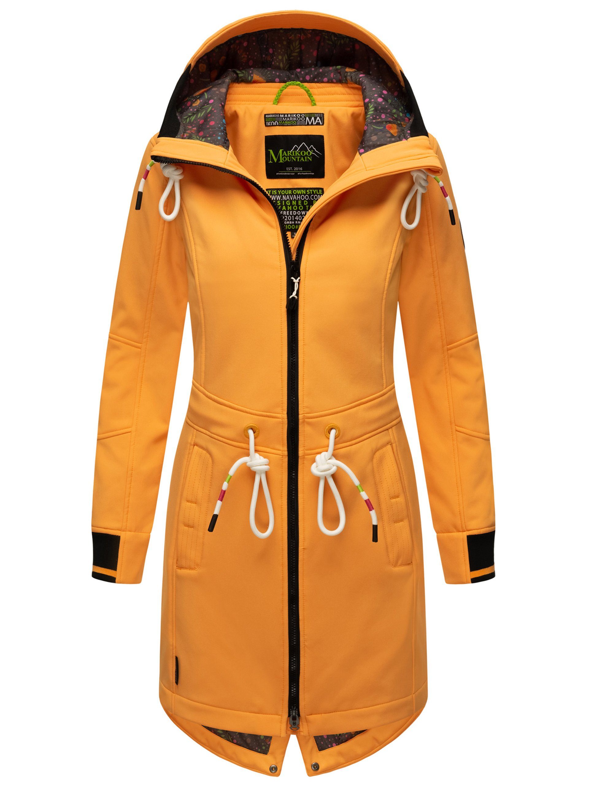 Marikoo Softshelljacke Furnica Sorbet Kragen Apricot Mount mit hochschließendem