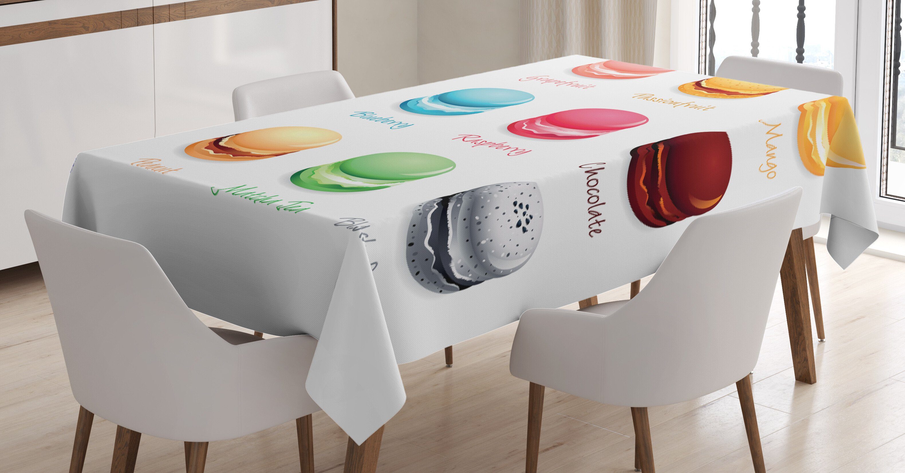 Tischdecke Für Außen Abakuhaus Macarons Bunte Klare Waschbar Bereich den Tee-Party Farbfest Farben, geeignet
