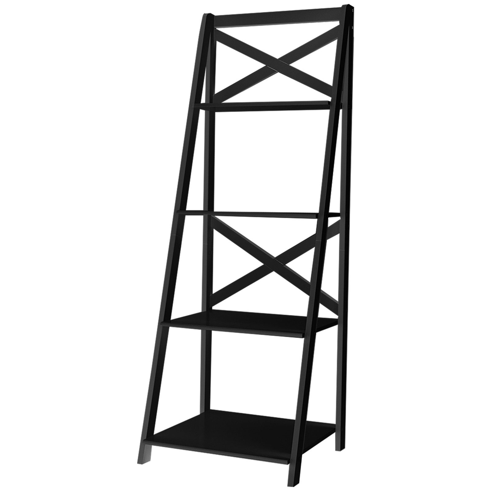 COSTWAY Leiterregal Bücherregal, 1-tlg., 4 Ebenen, aus Holz, 50x45x145cm