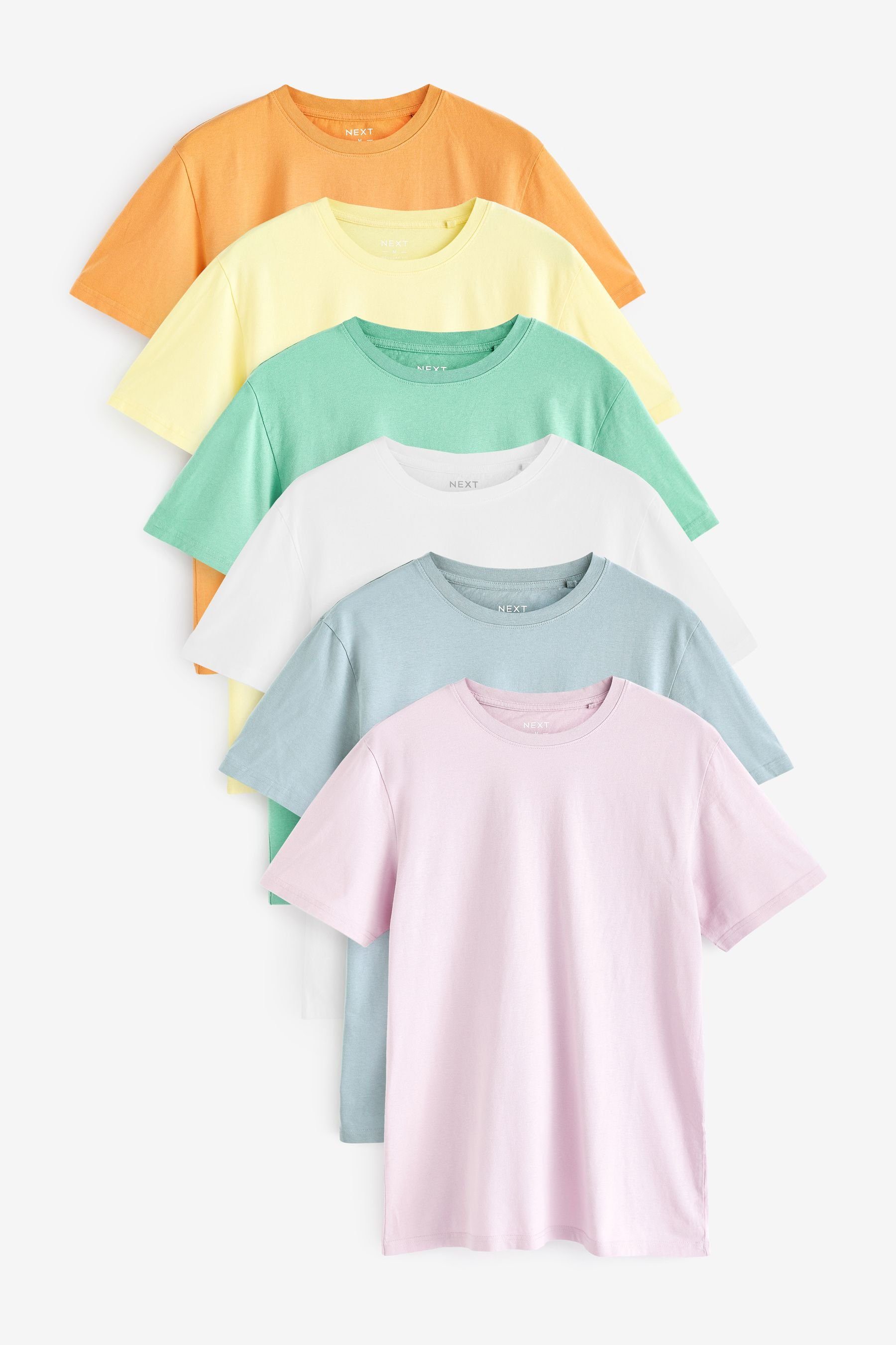 Next T-Shirt 6er-Pack T-Shirts (1-tlg) Pastel Mix